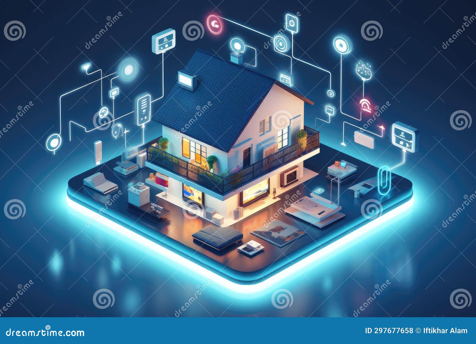 Smart Home Concept. Smart Home Connected To of Things Stock