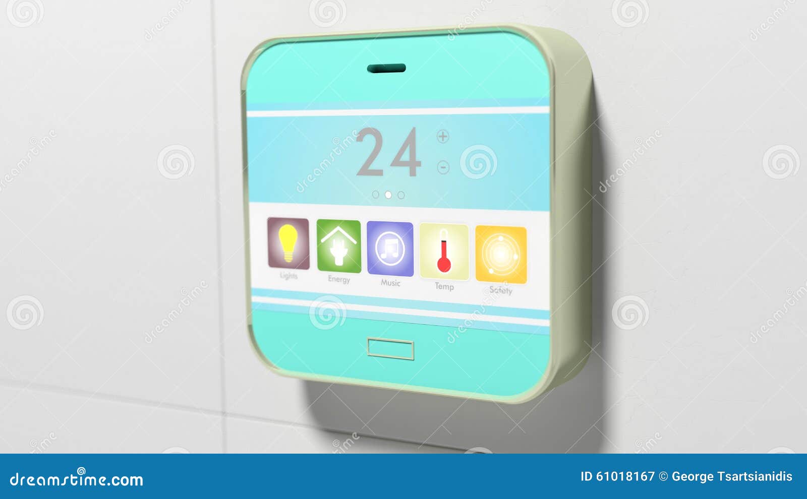 Smart Home Control Device Display Stock Illustration - Image: 61018167