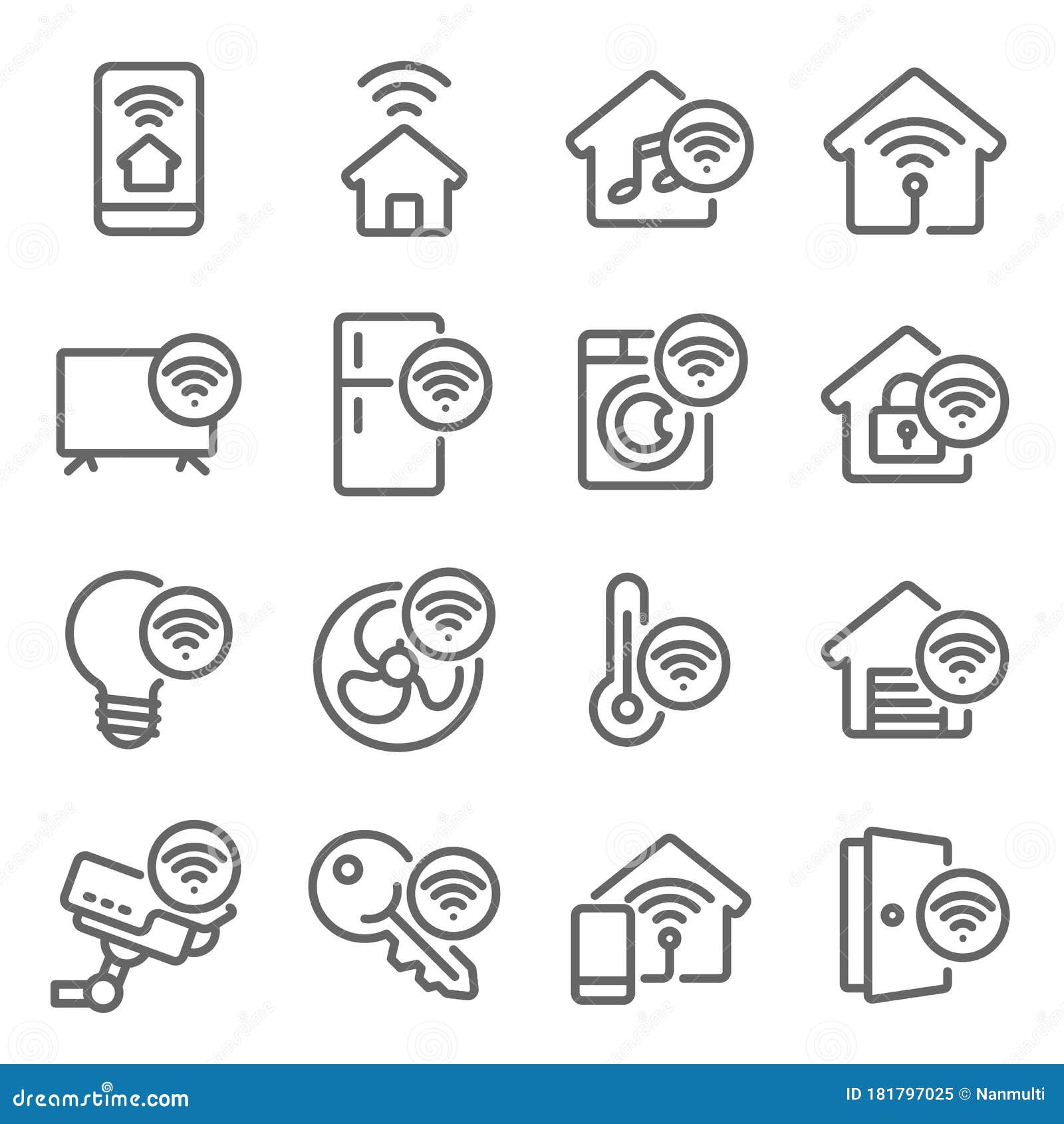smart home icon set  . contains such icon as smart tv, smart light, safety house, temperature control, electric