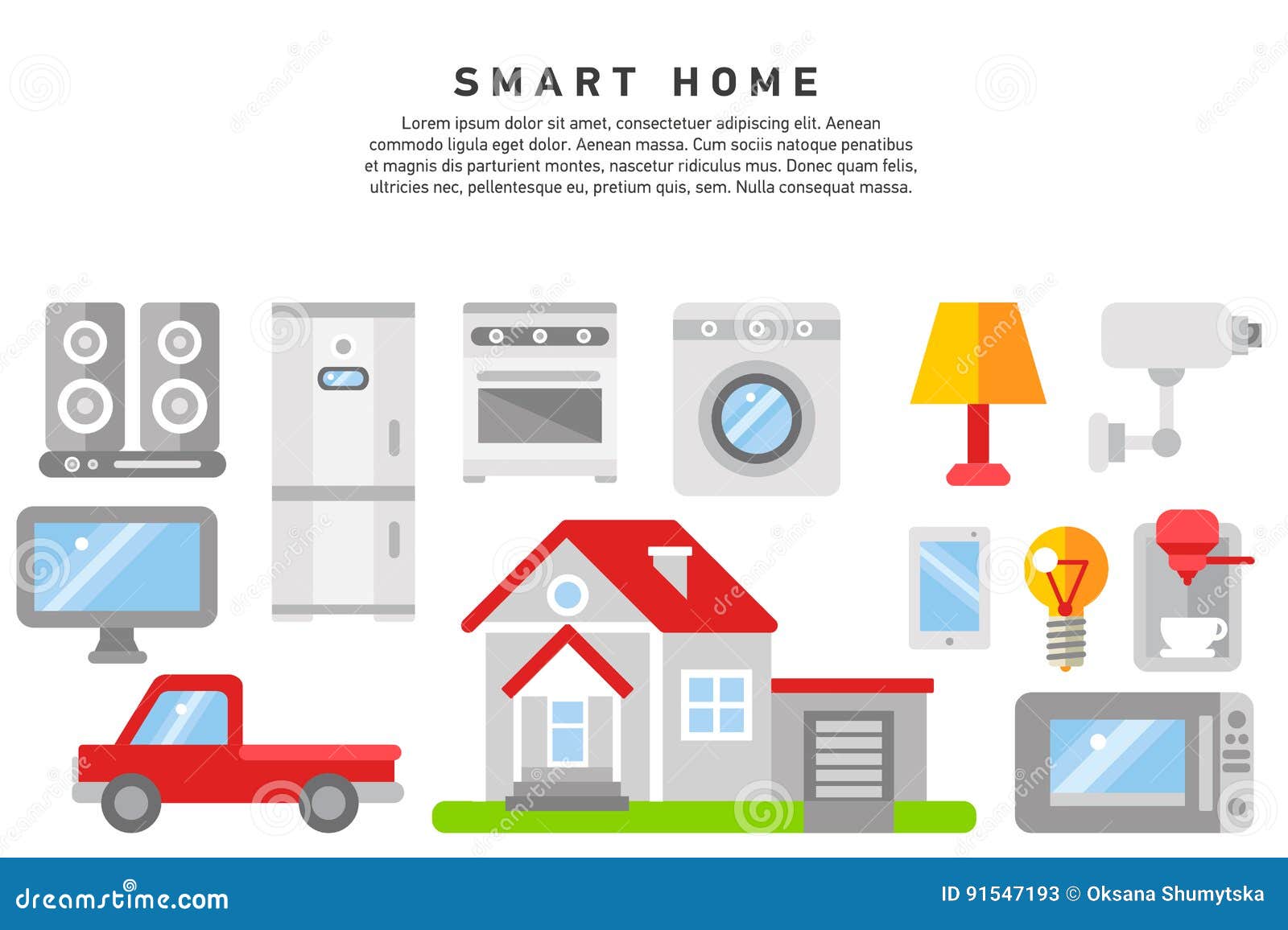 Smart Home Iot Internet Of Thing Stock Vector  Illustration of devices, icon: 91547193