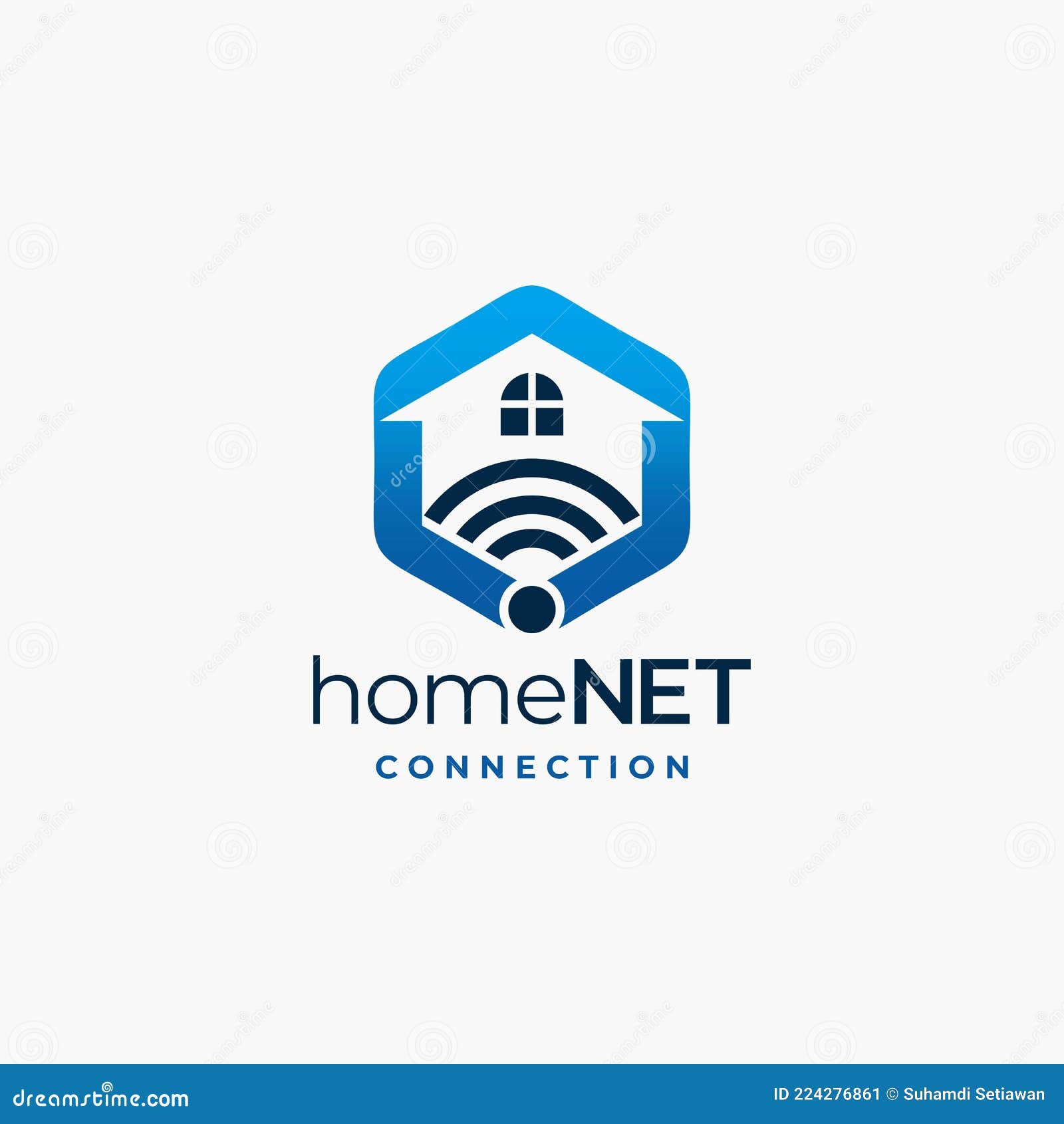 Smart Home Net Service , Wireless House Logo Vector Icon Stock Vector