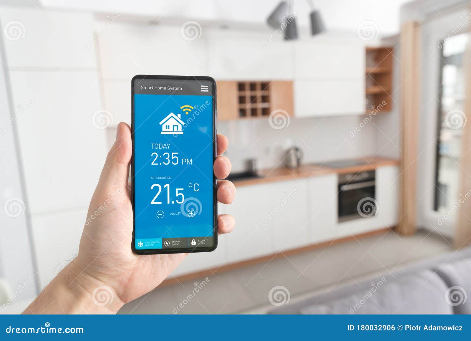 Smart Home System on Phone App Stock Photo - Image of closeup, energy