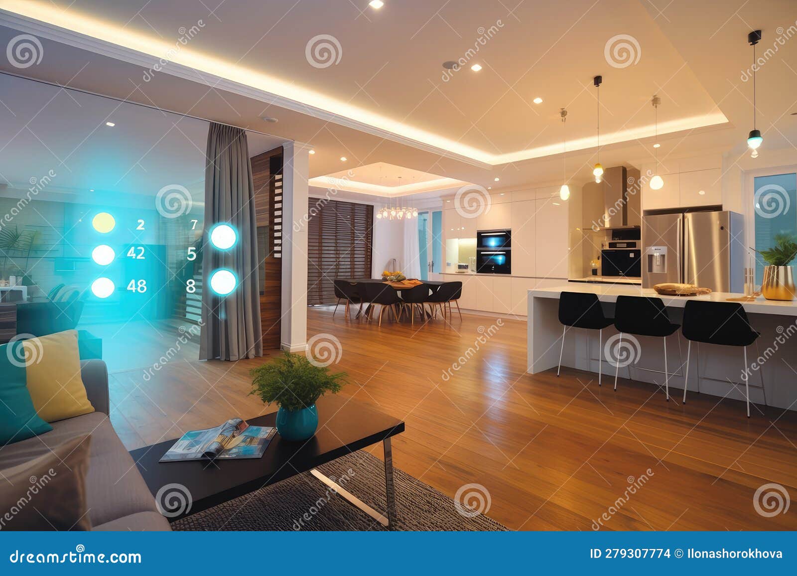 Smart Home Interior with Interactive Buttons, AI Generated Stock ... Circuit Diagram