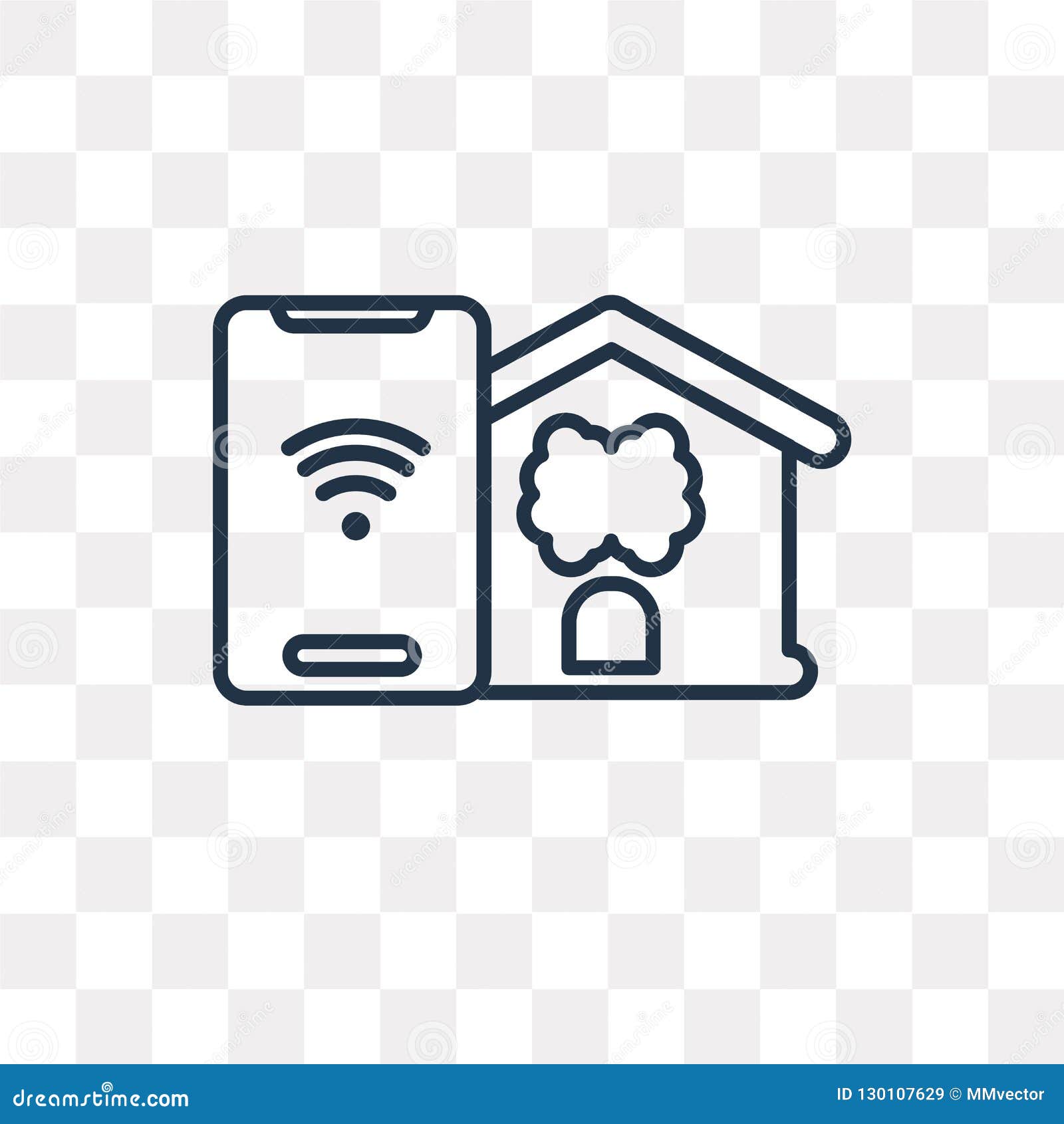 Smart Home Vector Icon Isolated On Transparent Background ...