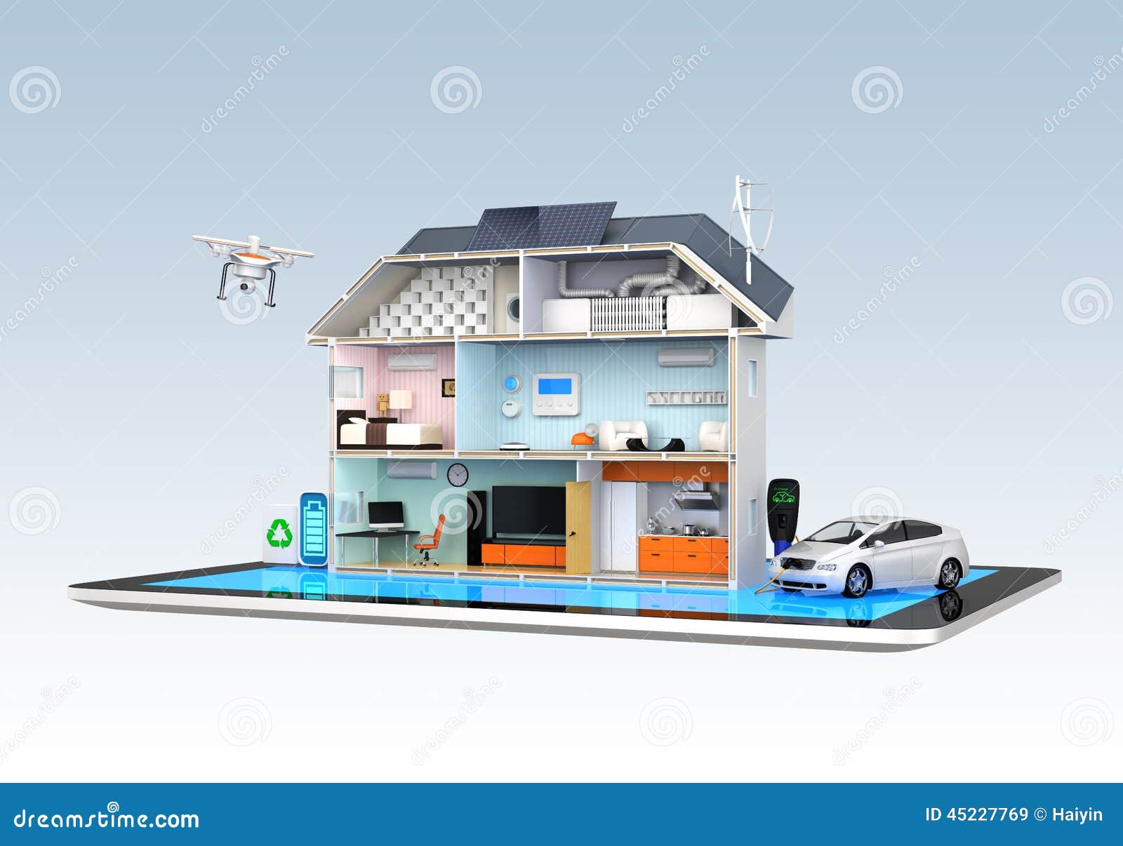 smart house with energy efficient appliances