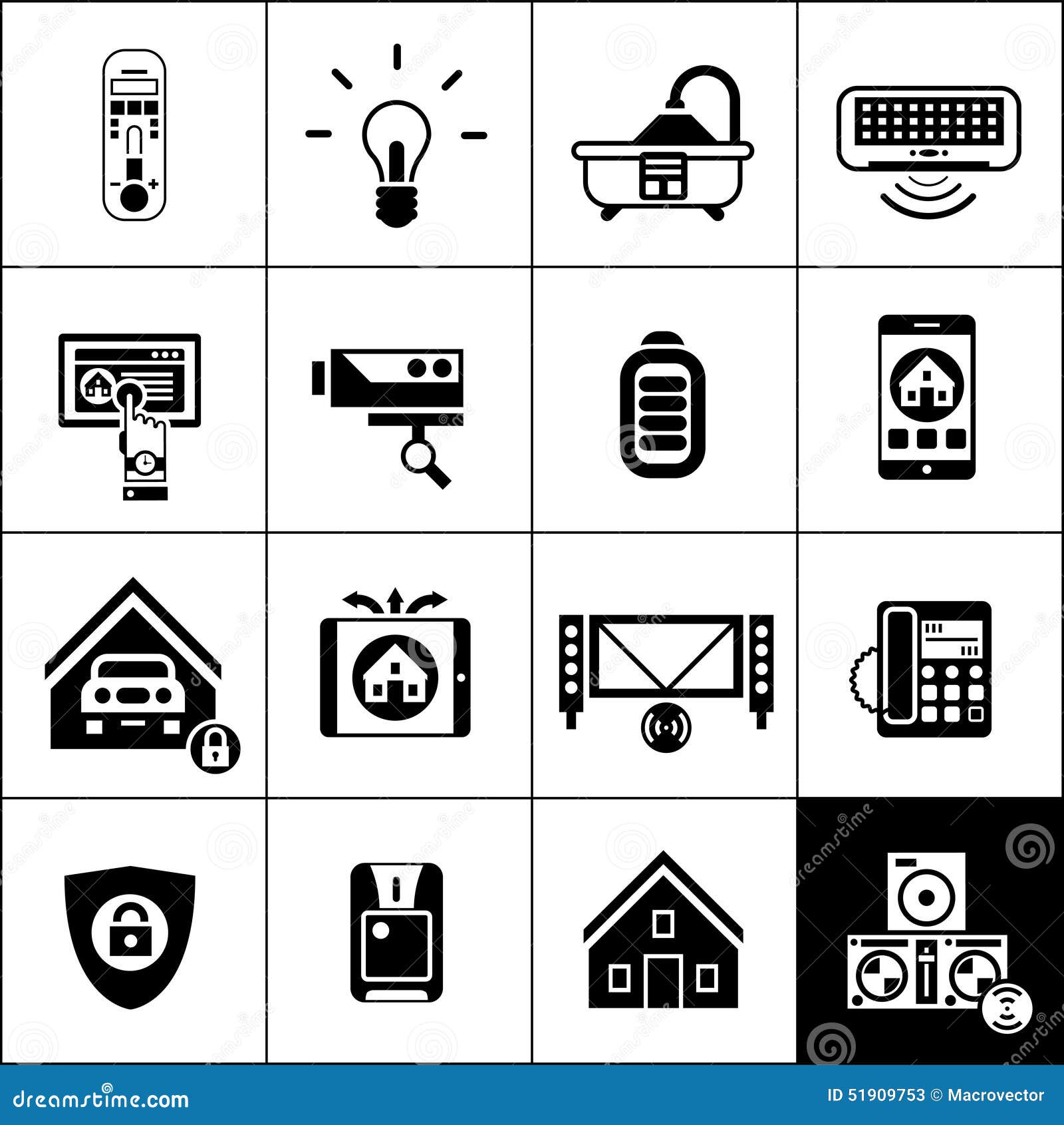 Download Smart House Icons Black stock vector. Illustration of ...