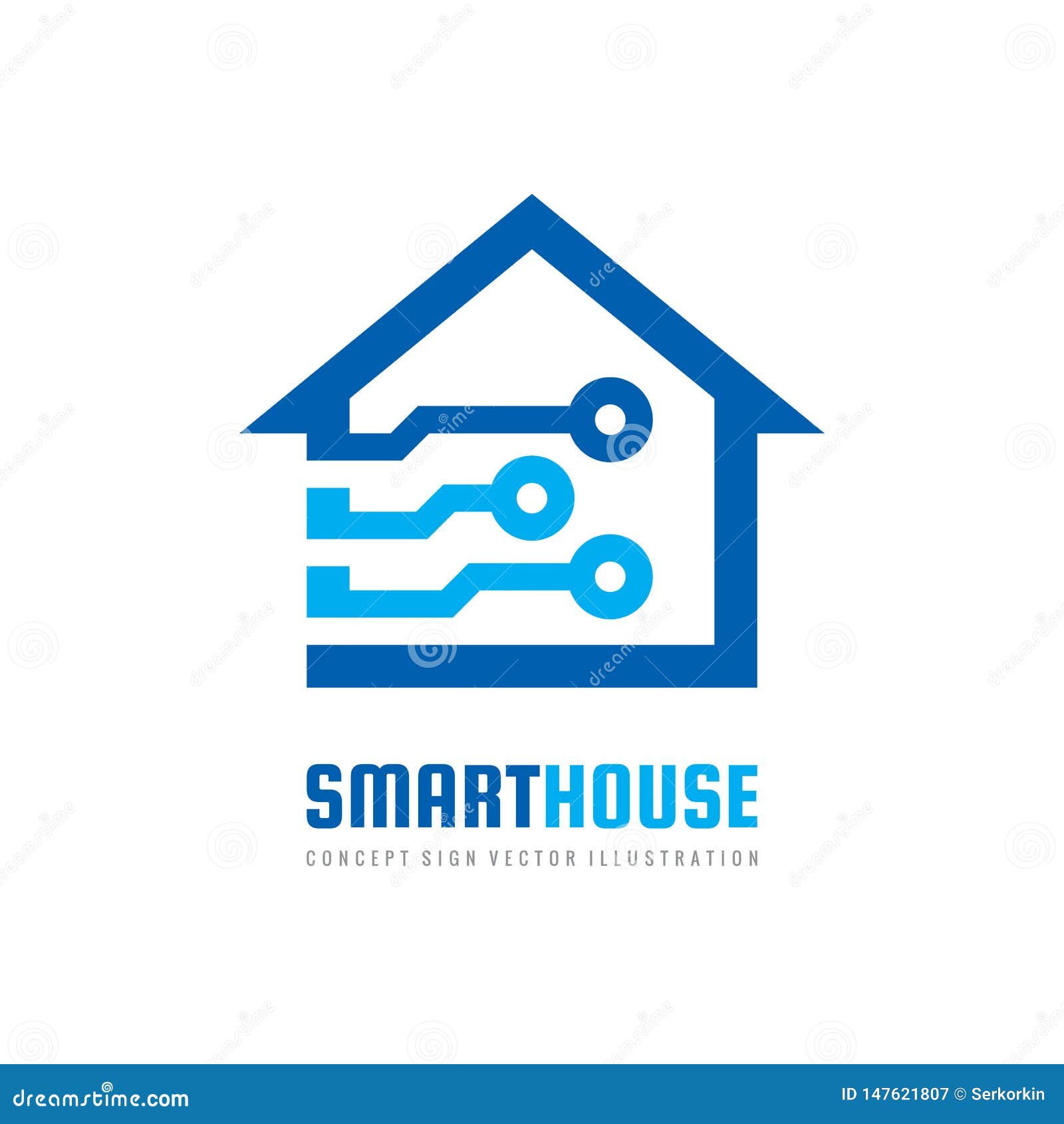 smart house logo  template. build  sign. home digital electronic technology icon.