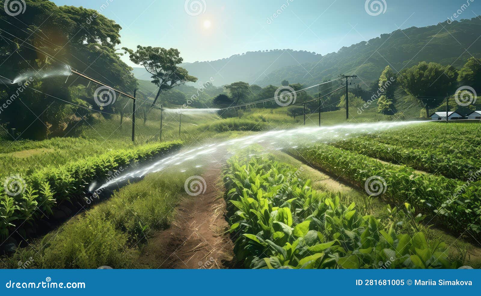Smart Irrigation System Photo Realistic Illustration Circuit Diagram