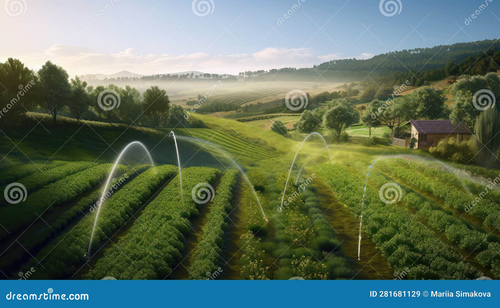 Smart Irrigation System Photo Realistic Illustration Circuit Diagram