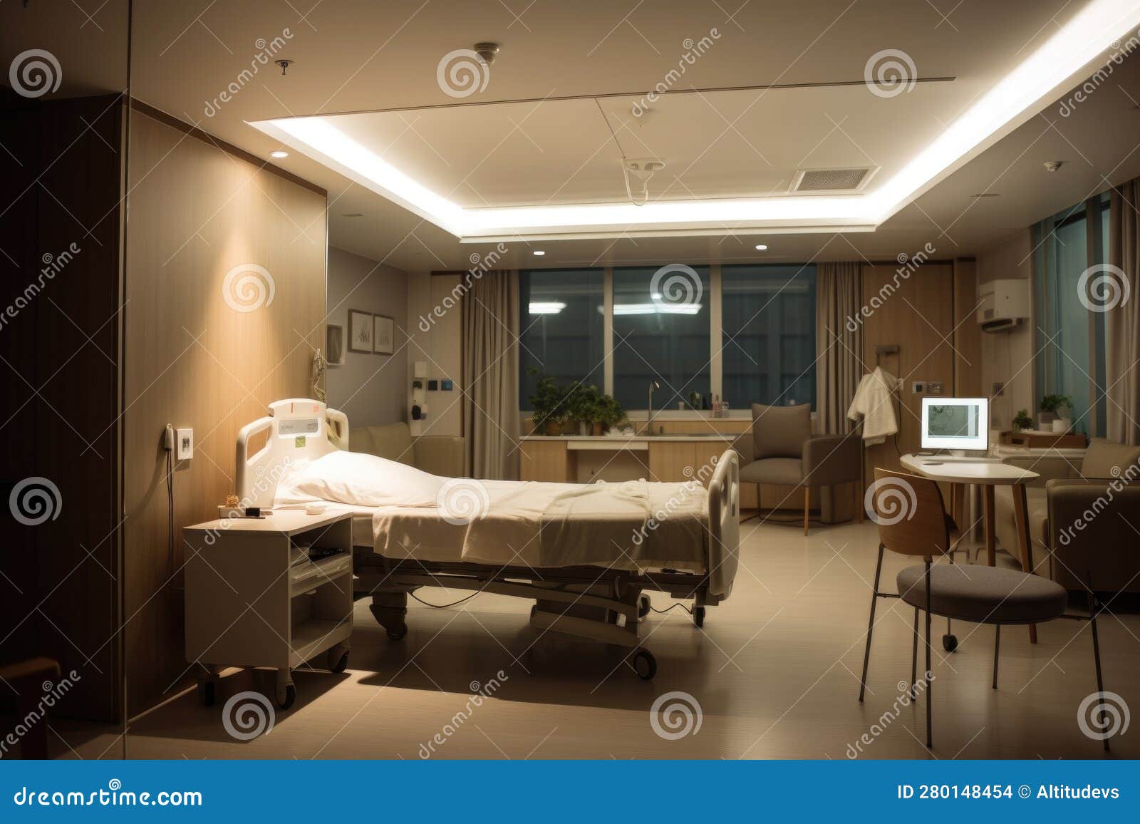Smart Lighting Solution for Hospital Room, with Dimmed Lights and