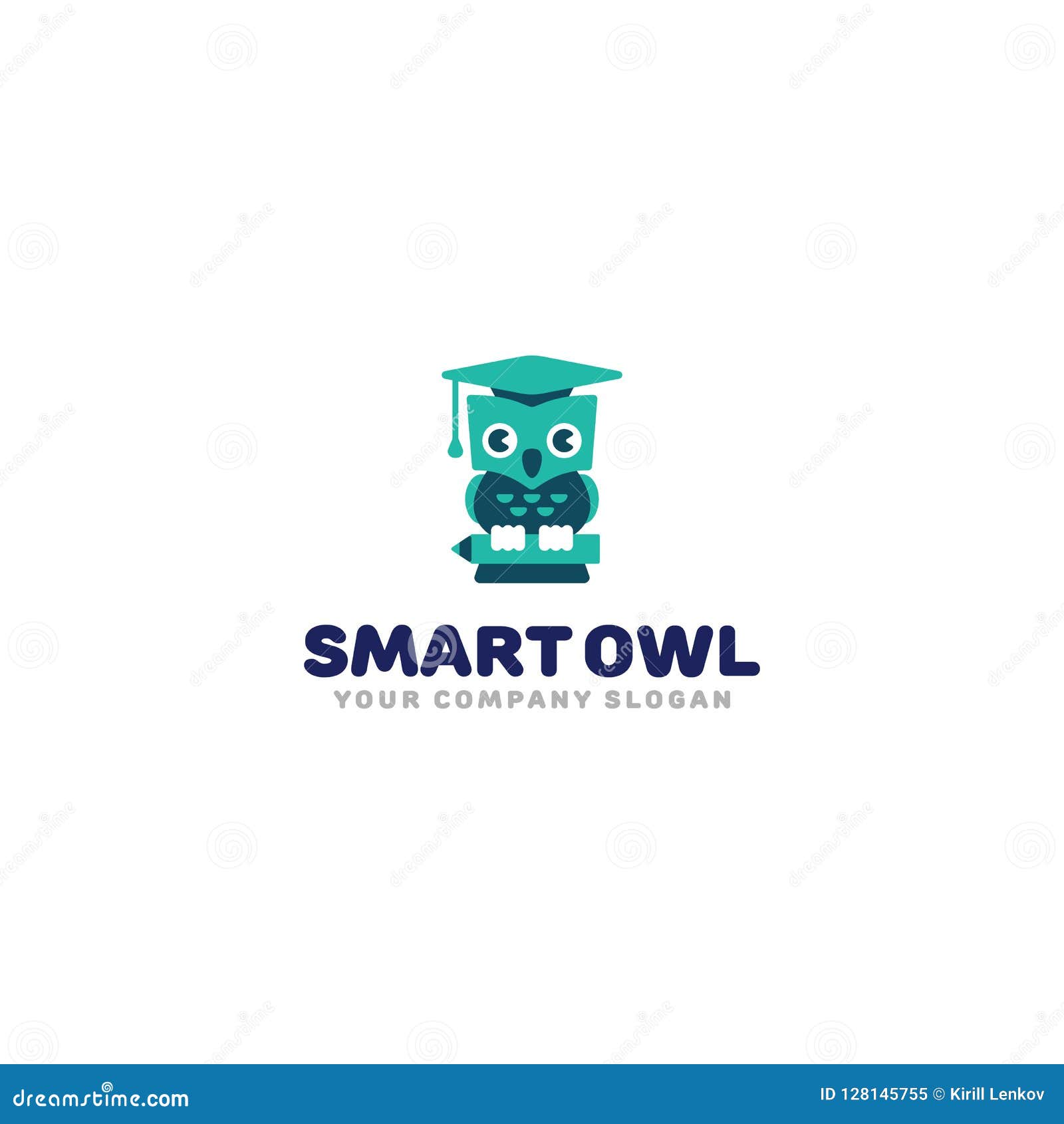 Smart Owl Logo Cute Cartoon Owl In Graduation Hat Kids Study Symbol Vector Template Stock Vector Illustration Of Creative Learning