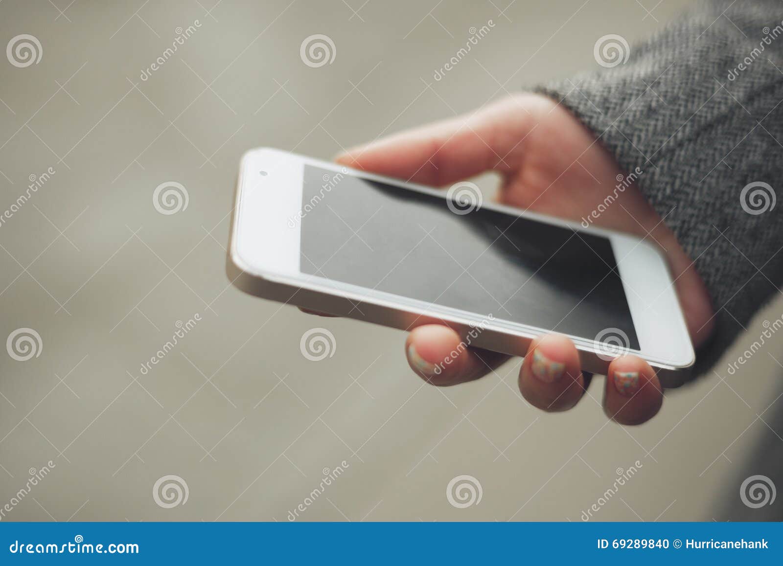 Smart Phone with Frontal Camera in Female Hand Stock Photo - Image of ...