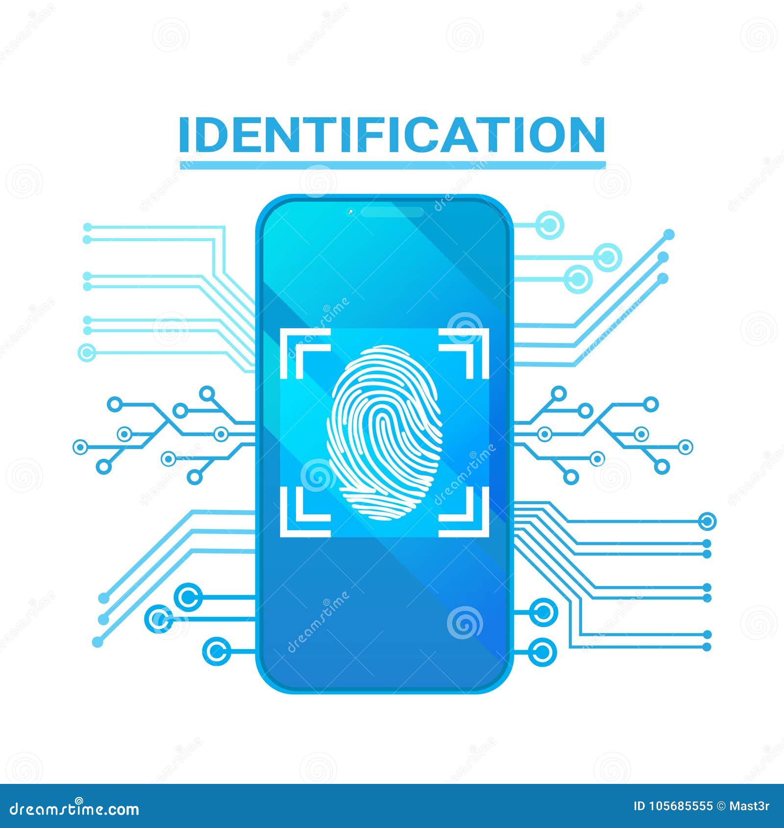 Scanning Fingerprint On Smartphone. Unlock Mobile Phone. Biometrics
