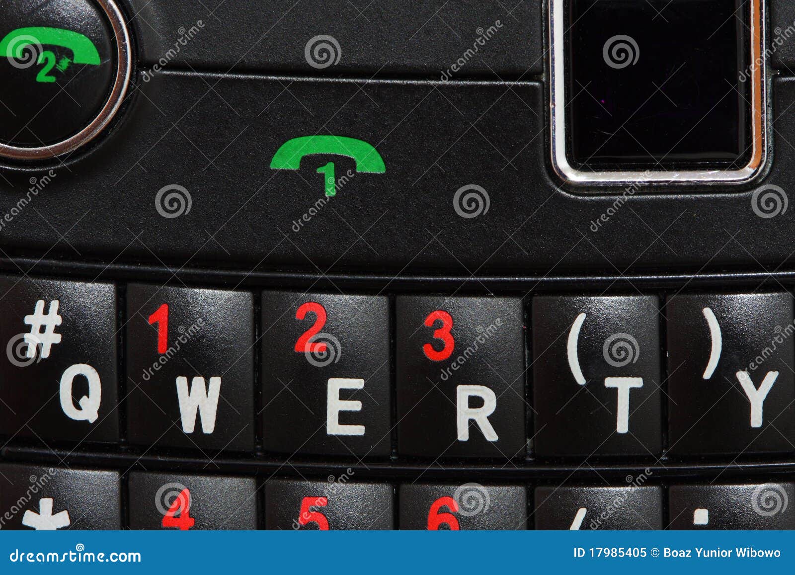 smart phone keypad qwerty close up