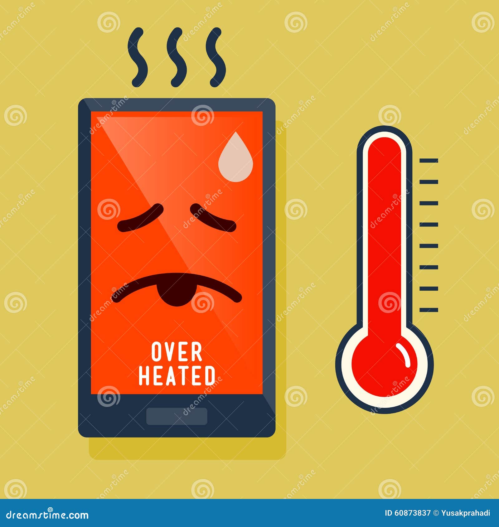 smart phone over heated icon
