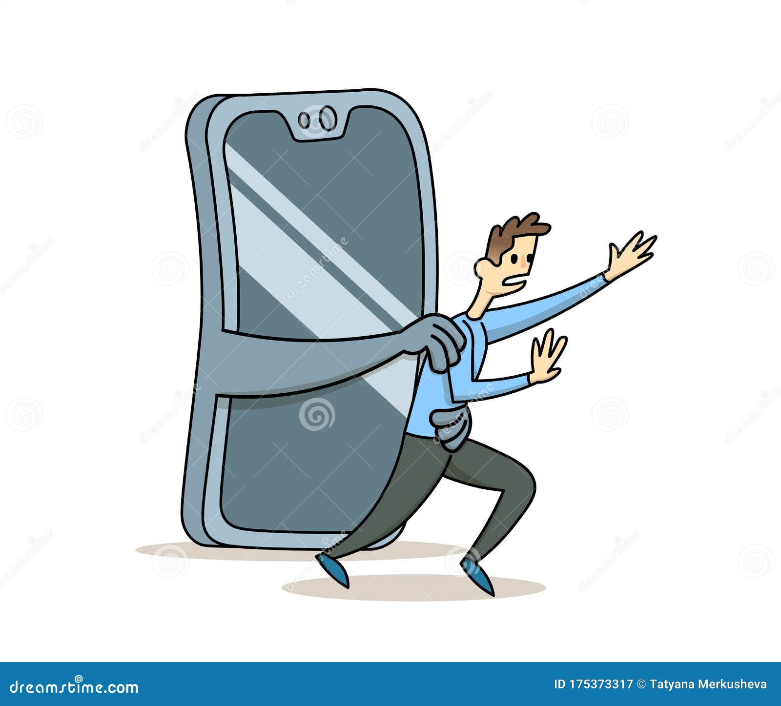 Smart Phone Per Un Giovane Uomo. Concetto Di Dipendenza Da Gadget Social  Media. Disegno Vettoriale Piatto Illustrazione Vettoriale - Illustrazione  di piano, apparecchiatura: 175373317