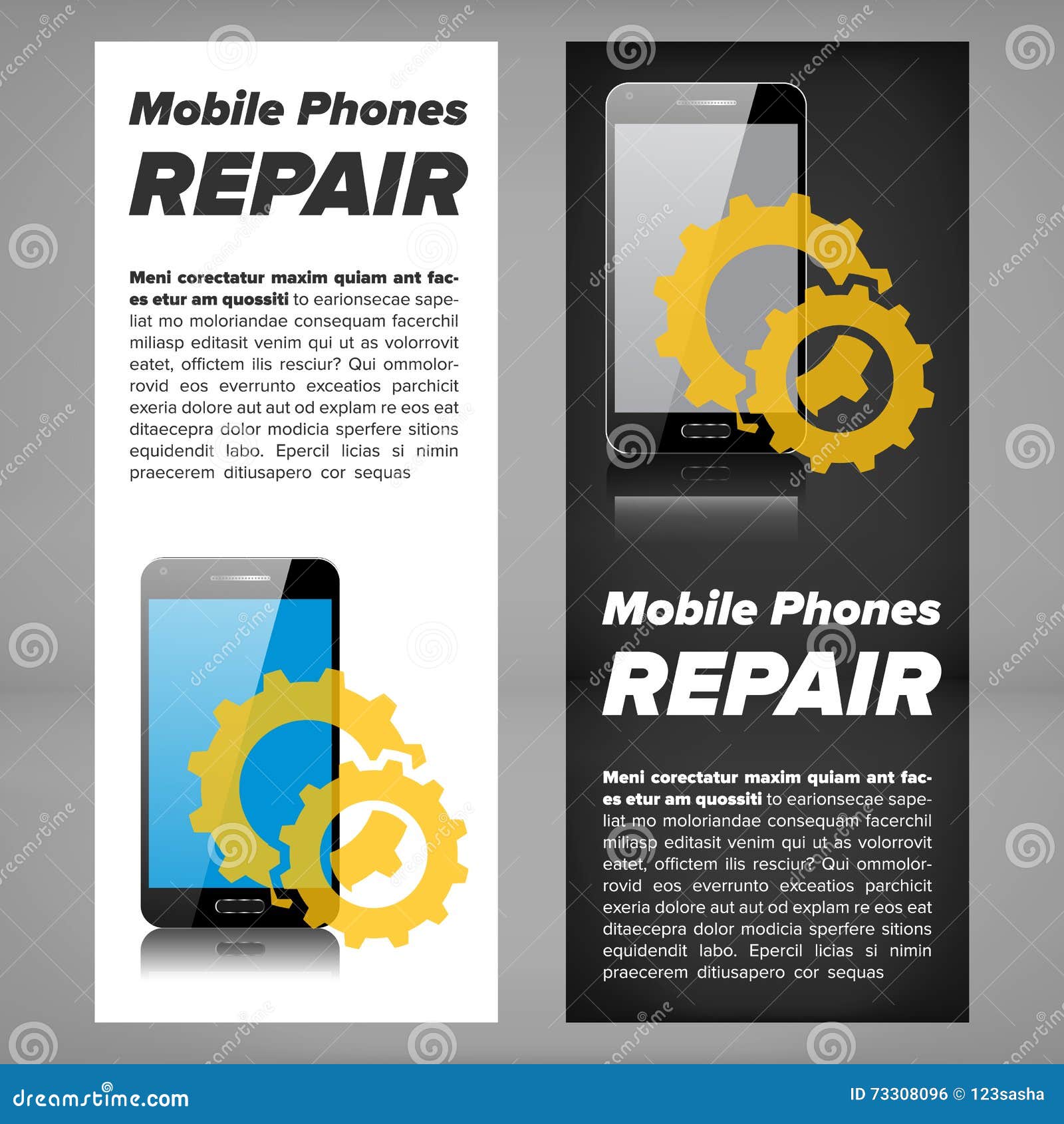 Smart phone repair banner stock vector. Illustration of 73308096