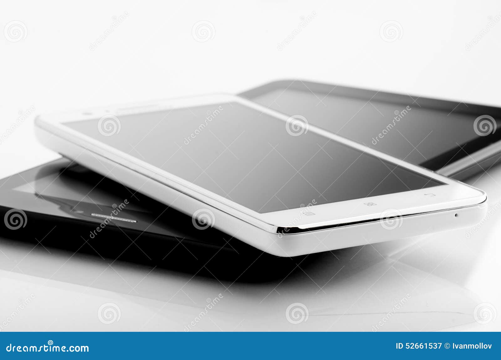 Smart Phone and Tablet on White Stock Image Image of organizer, device 52661537