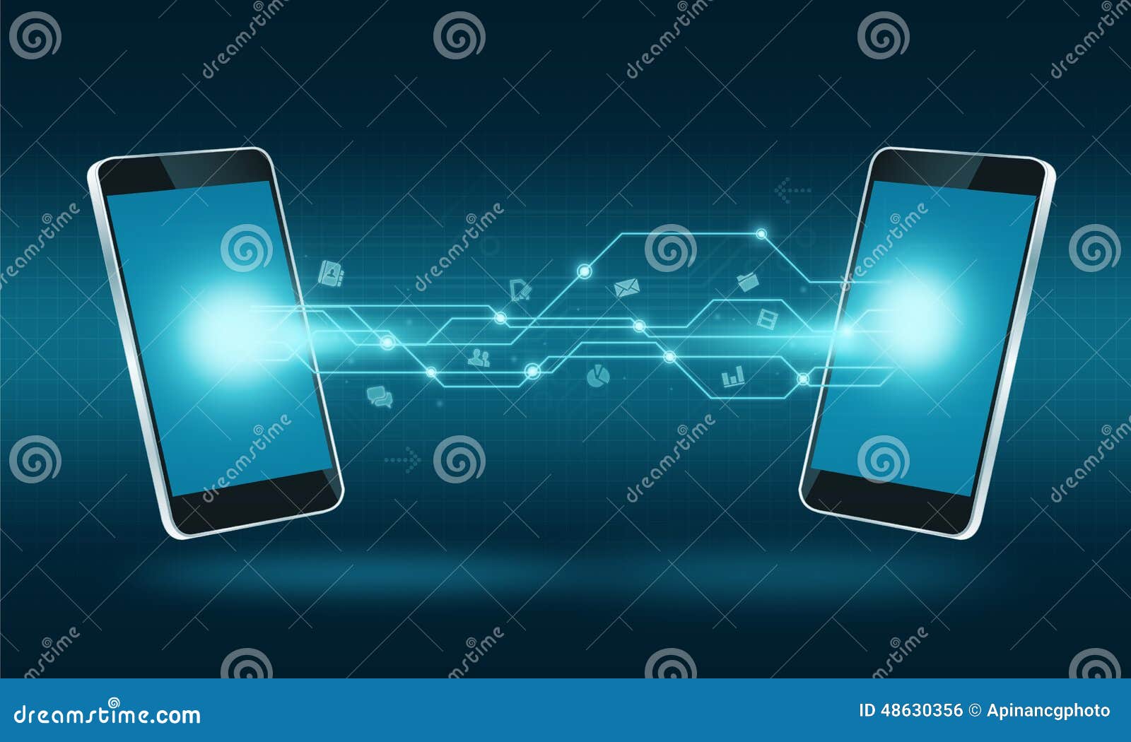 Smart Phone Technology Internet Transfer Connection Background Stock  Illustration - Illustration of device, mobile: 48630356