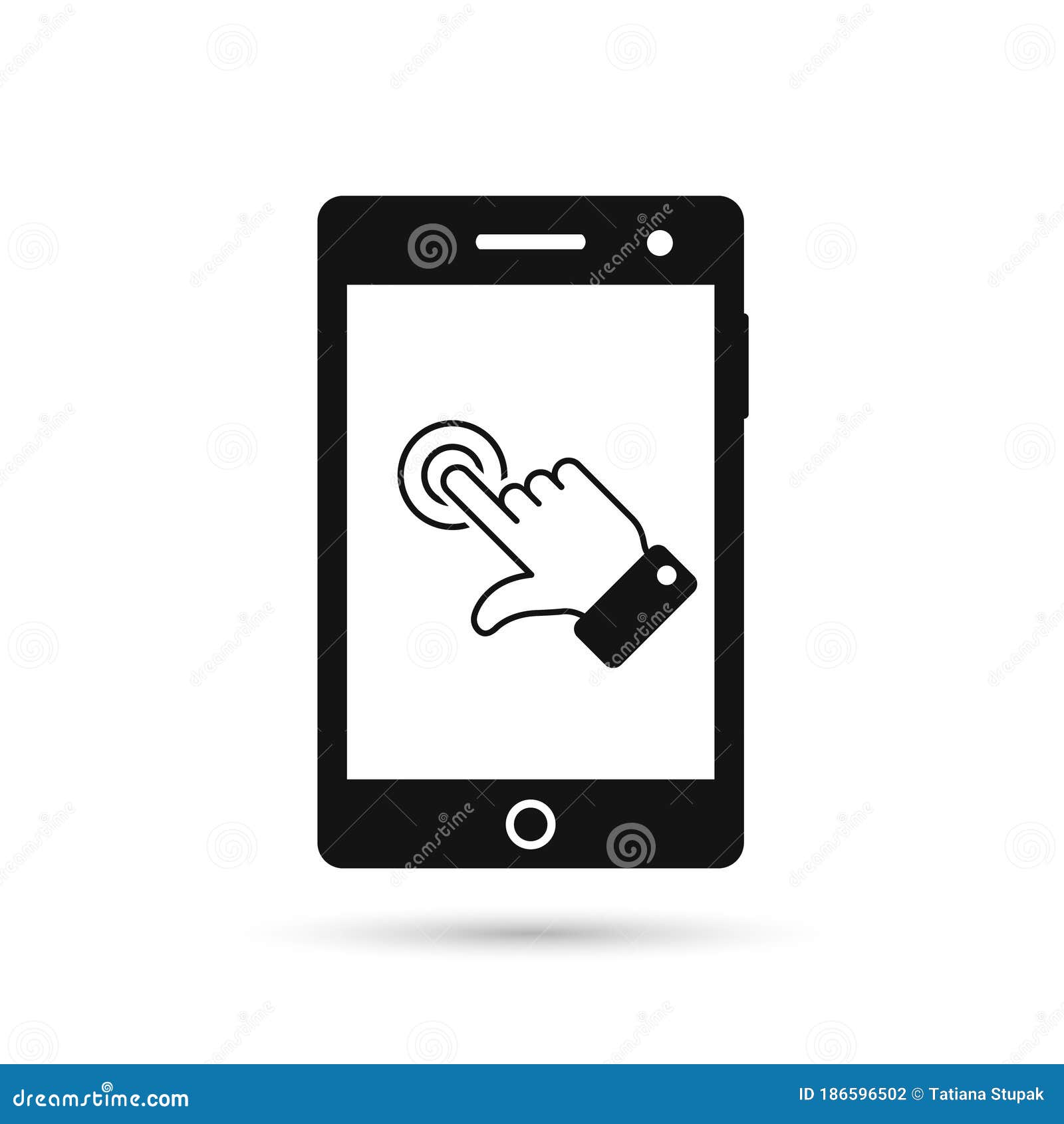 Smart Phone Touch Screen Icon. Vector Smartphone Touch Finger Symbol