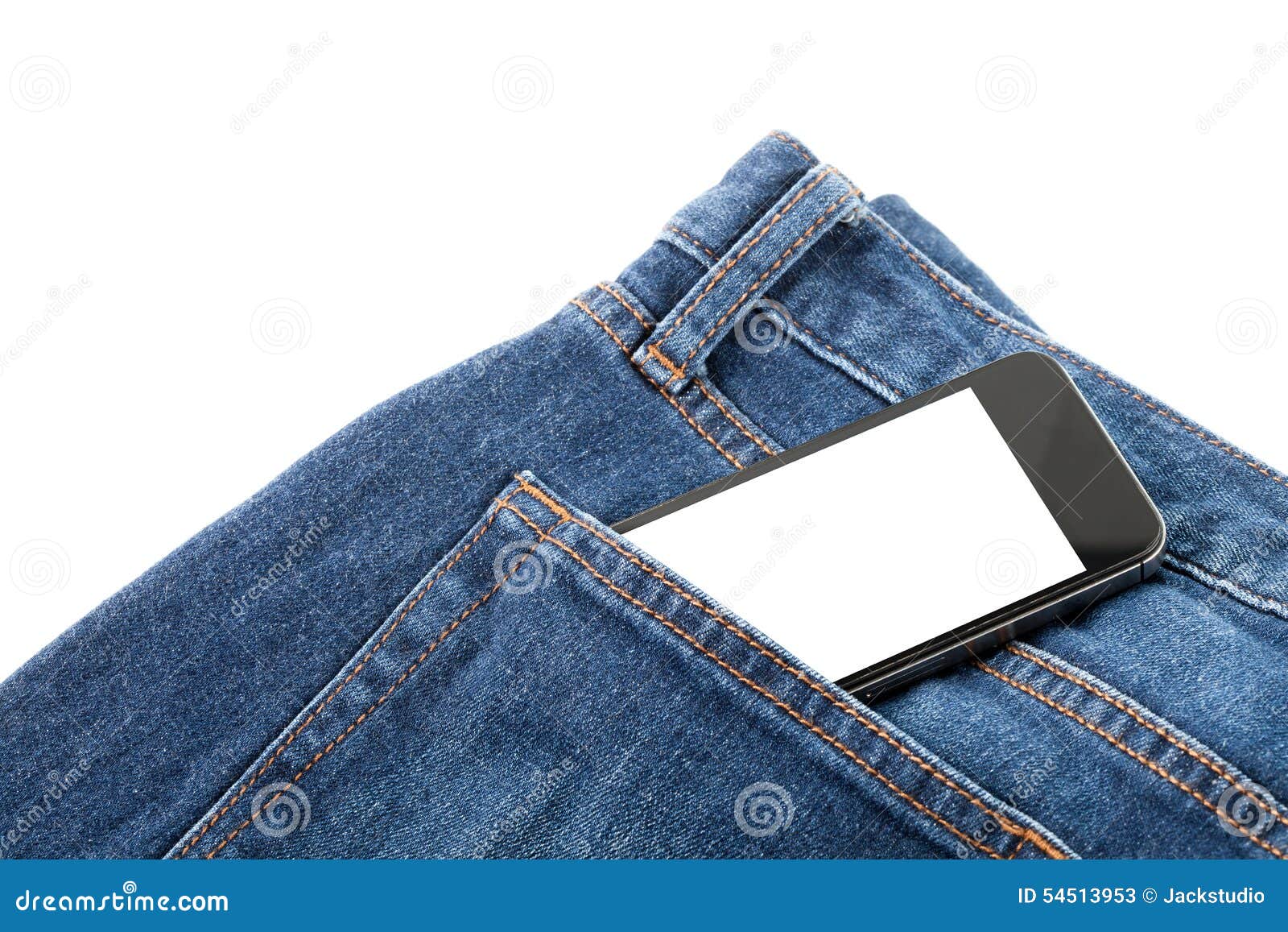 Smart Phone in Your Pocket Blue Jeans Stock Image Image of