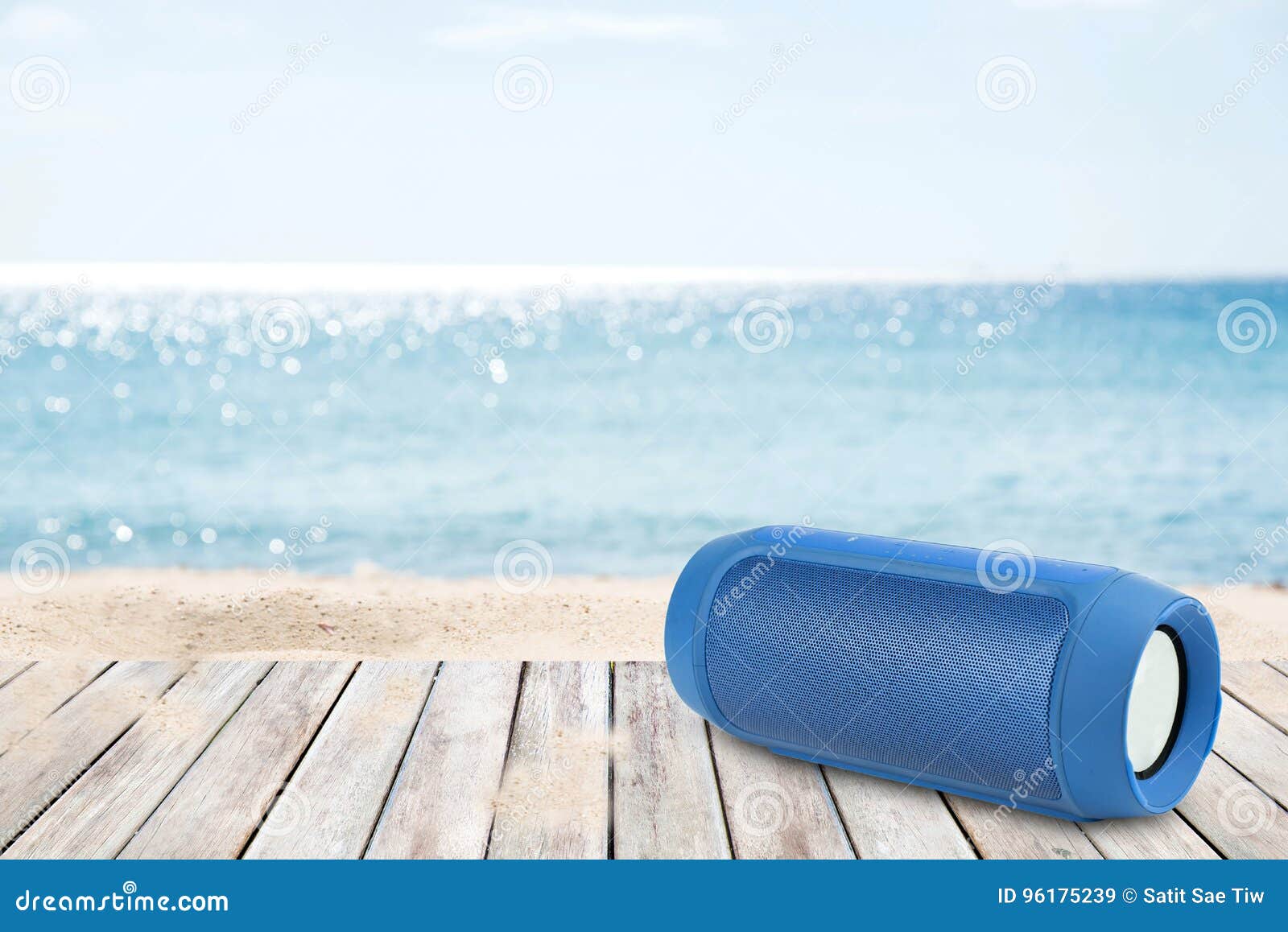Smart Phones And Portable Speaker On The Beach. Stock Image Image of