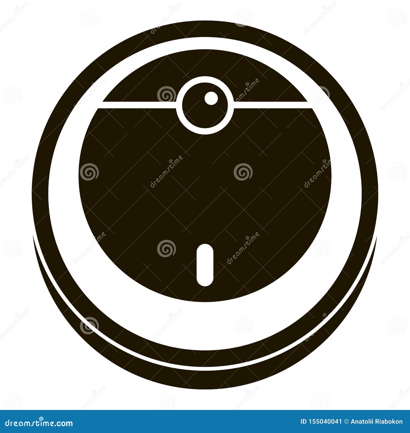 Smart Robot Vacuum Cleaner Icon, Simple Style Stock Vector