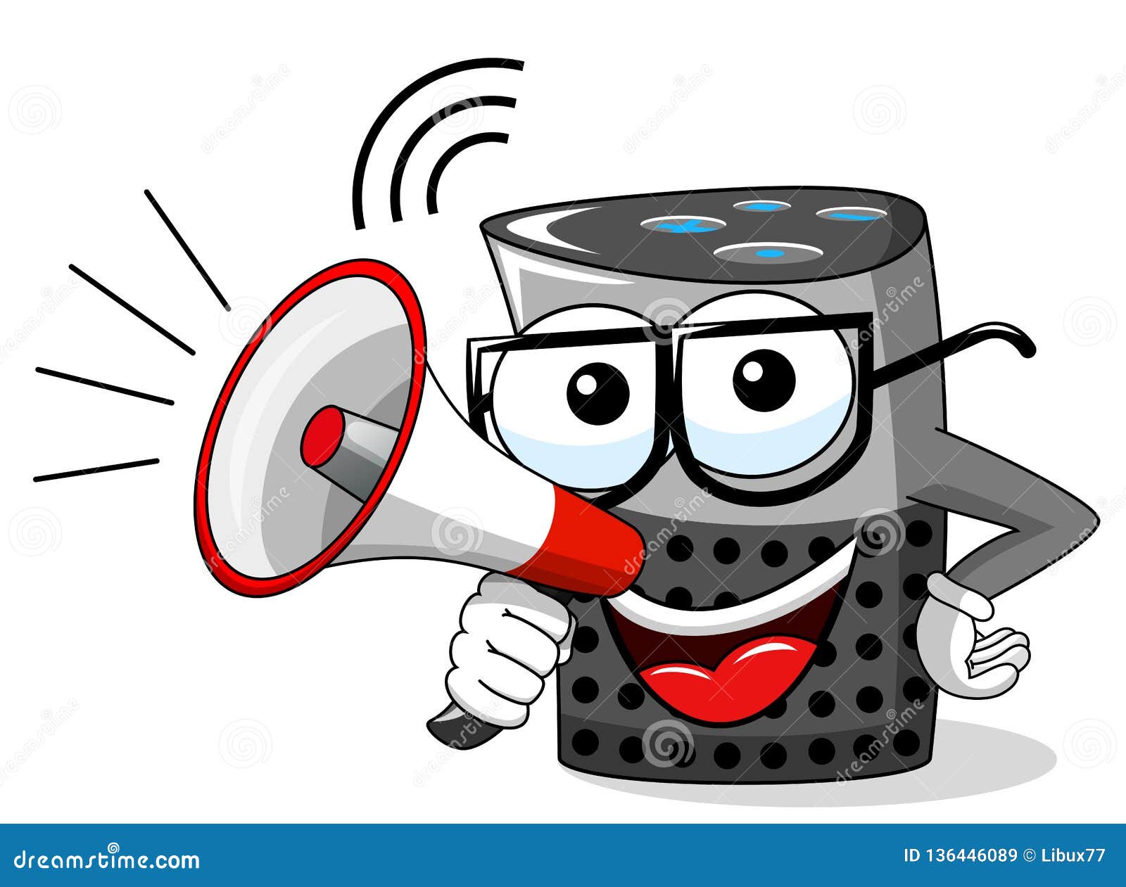 Smart Speaker Cartoon Funny Character Speaking Megaphone Isolated Stock Vector - Illustration of future, clipart: 136446089 Smart Speaker Cartoon Funny Character Speaking Megaphone Isolated Stock Vector - Illustration of future, clipart: 136446089