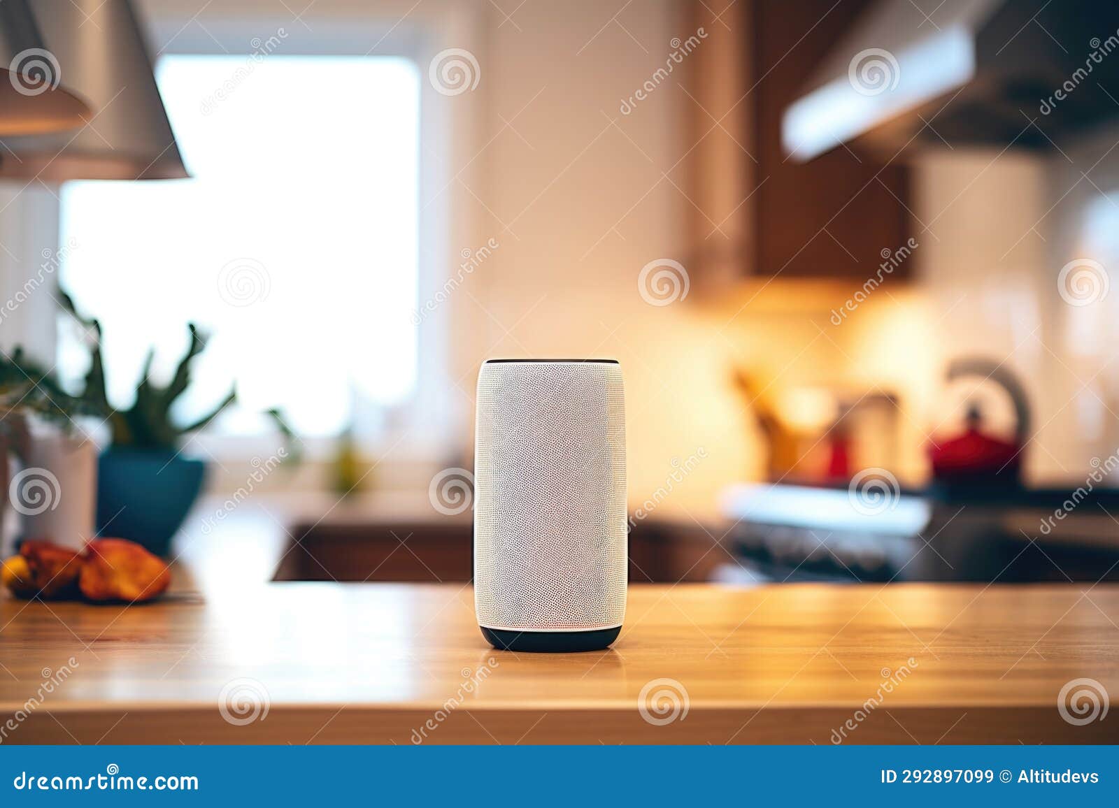 A Smart Speaker on a Kitchen Counter Stock Image Image of smart