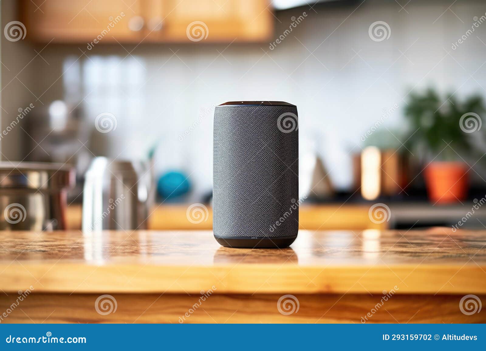 A Smart Speaker on a Kitchen Counter Stock Photo Image of convenience