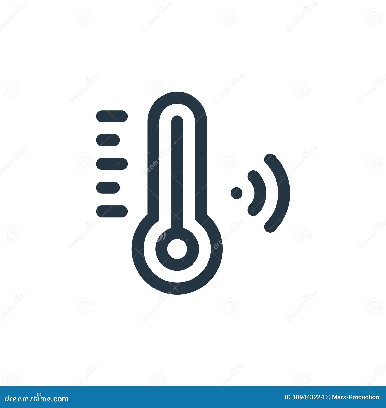 Smart Temperature Vector Icon Isolated on White Background. Outline ...