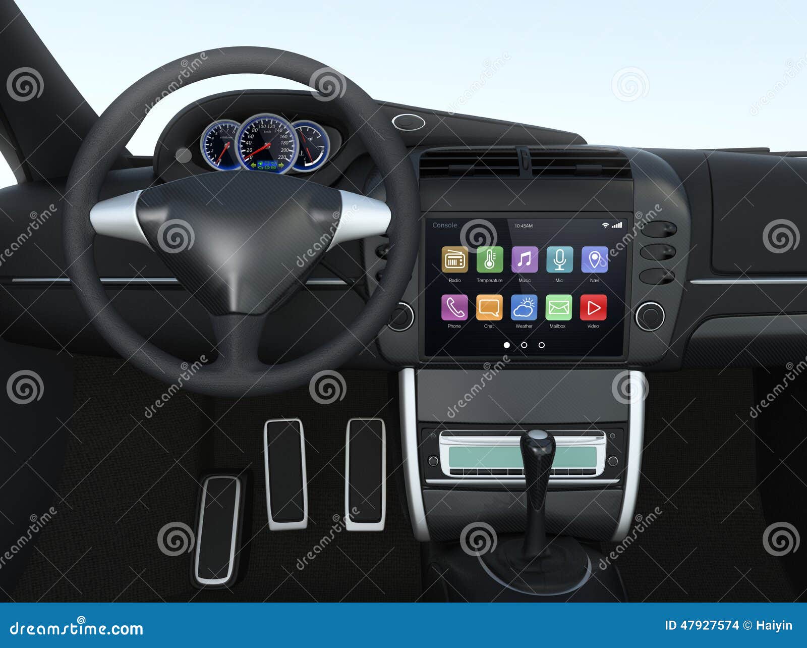 Smart Touch Screen Multimedia System for Automobile Stock Photo Image of contemporary