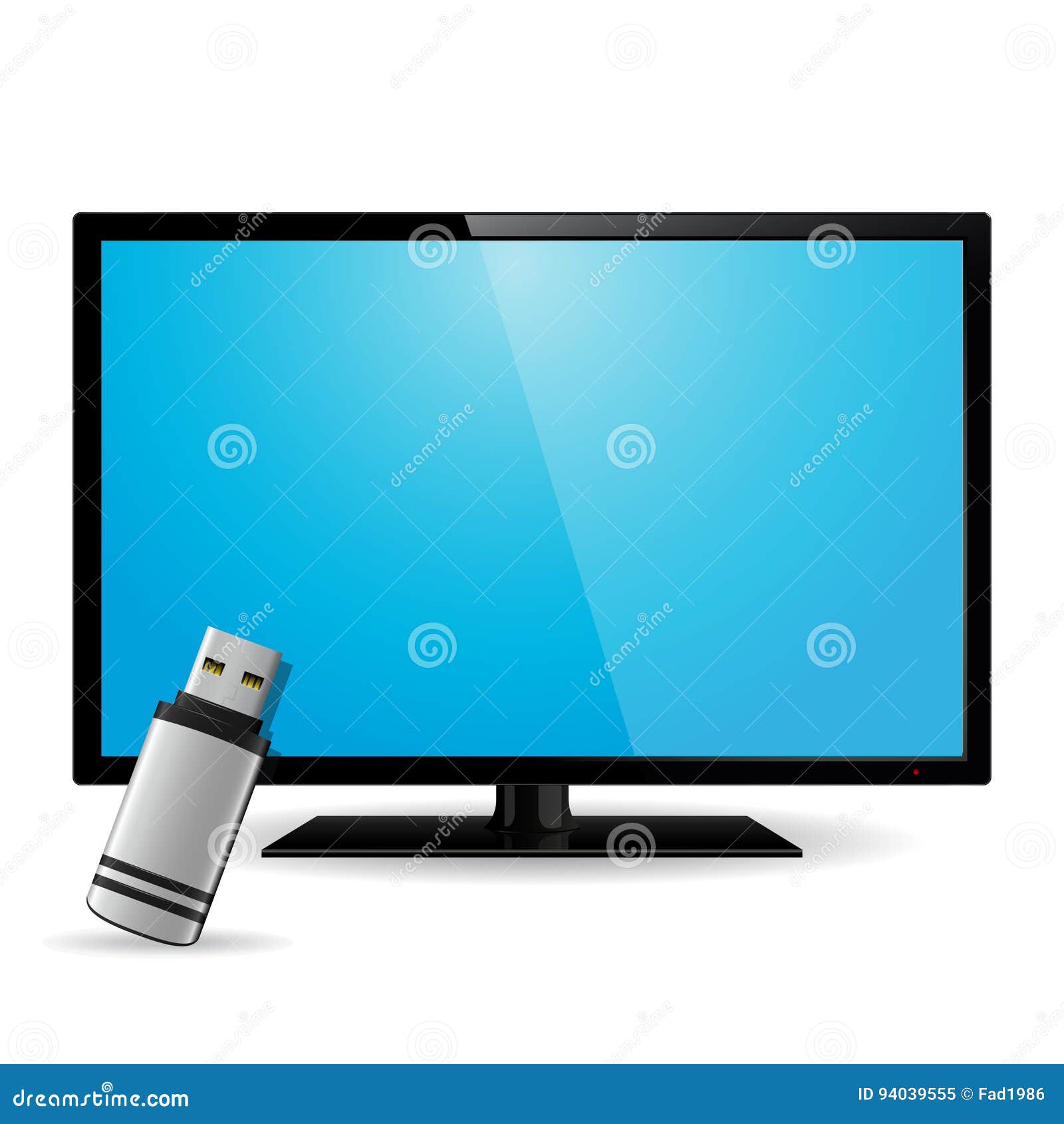 Smart TV with flash drive stock vector. Illustration of computer 94039555
