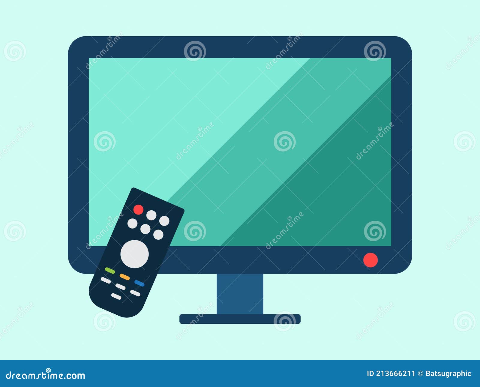 Smart Tv Flat Clipart Vector Illustration Stock Vector Illustration