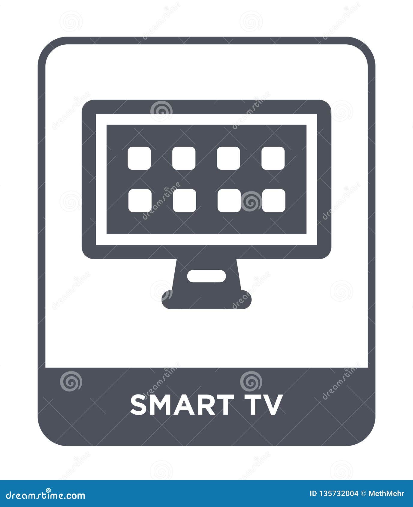 Smart Tv Icon In Trendy Design Style Smart Tv Icon Isolated On