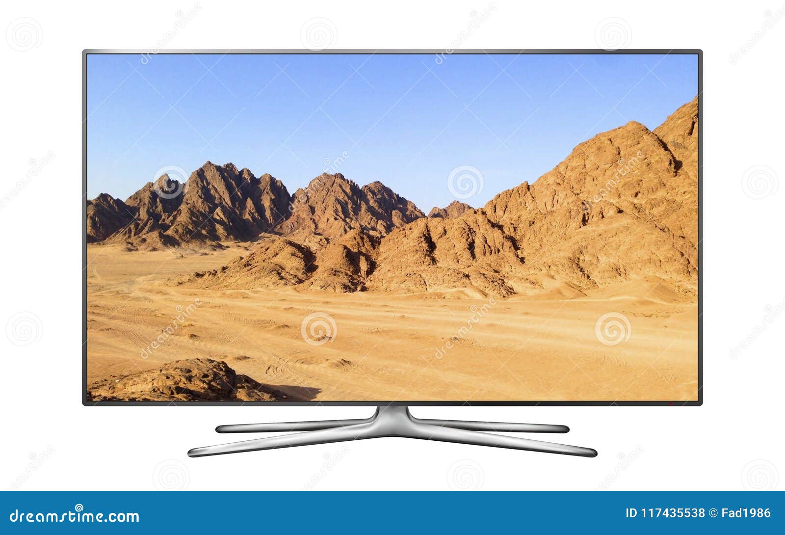 Smart TV with Mountain Landscape Stock Photo Image of flat, egypt