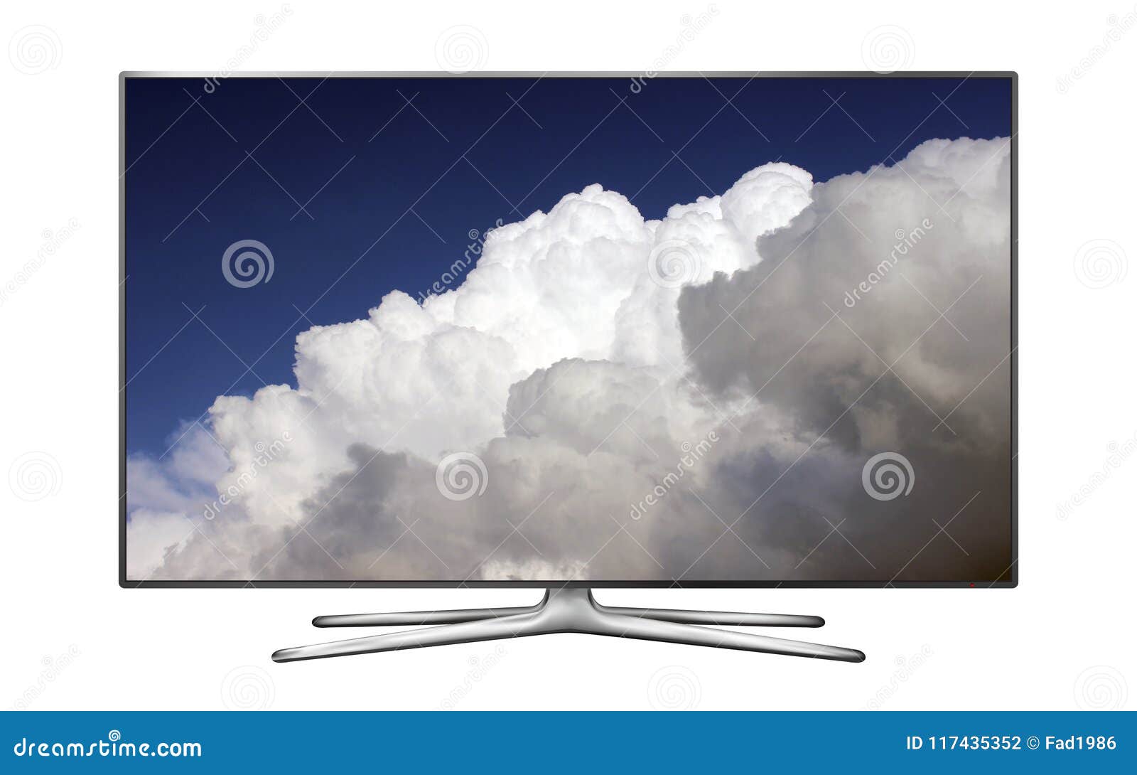 Smart Tv with Rainy Clouds on Sky Stock Photo Image of high
