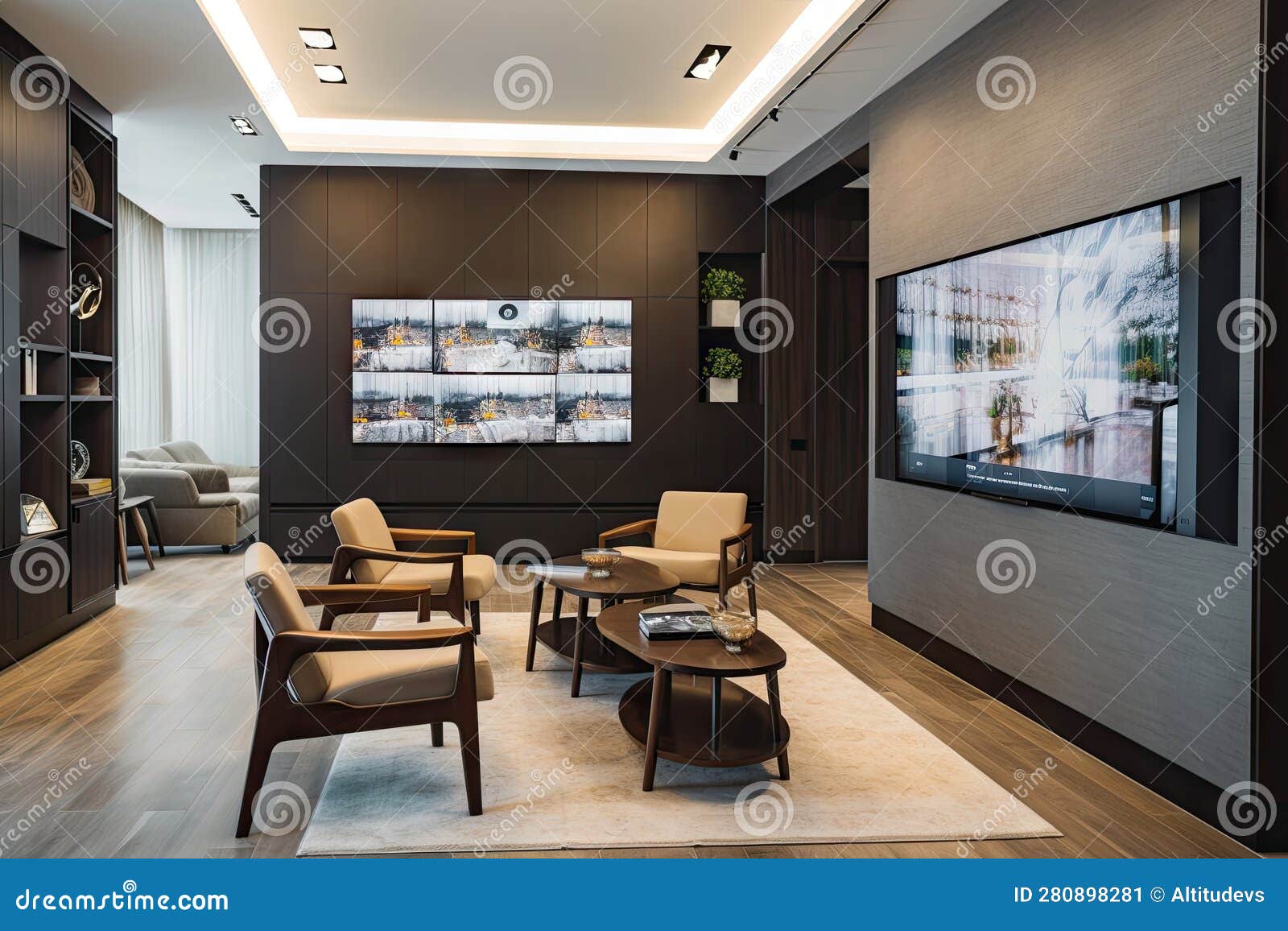 Smart Tv with Video Conferencing Capabilities Displayed on Modern