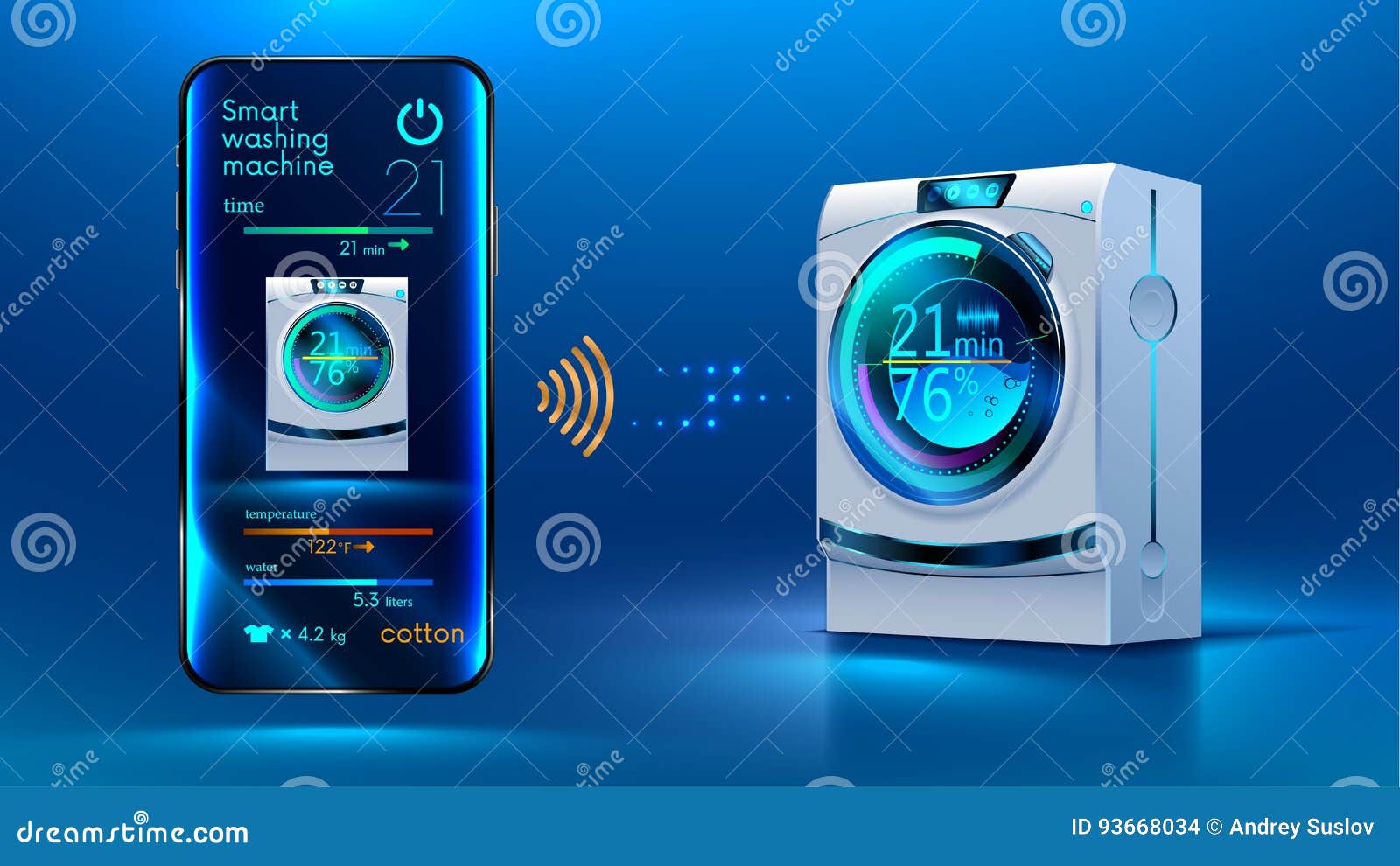 Smart Washing Machine Icon. Element Of Smart House Icon For Mobile