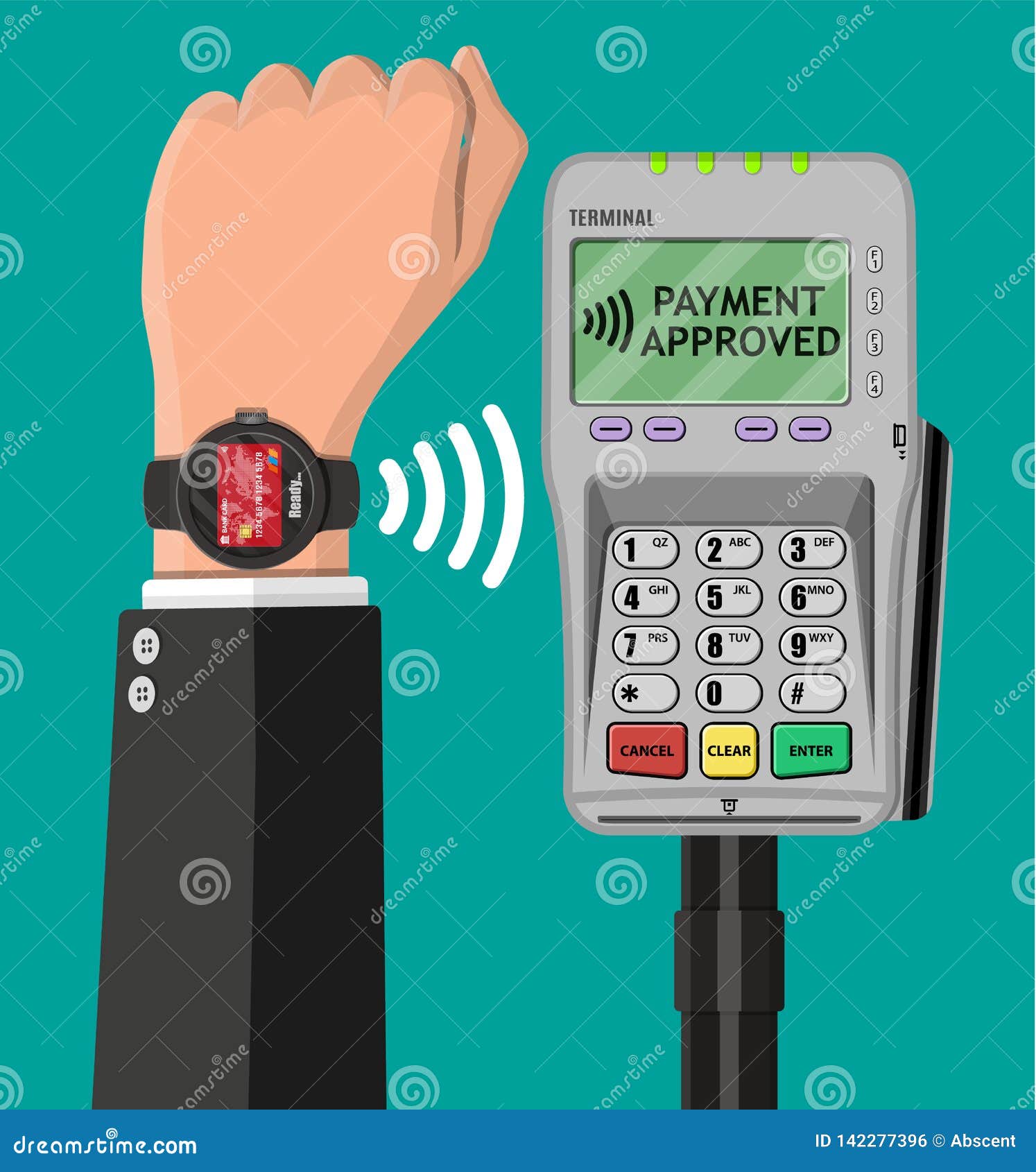 Smart Watch Contactless Payments. Stock Vector - Illustration of access, business: 142277396