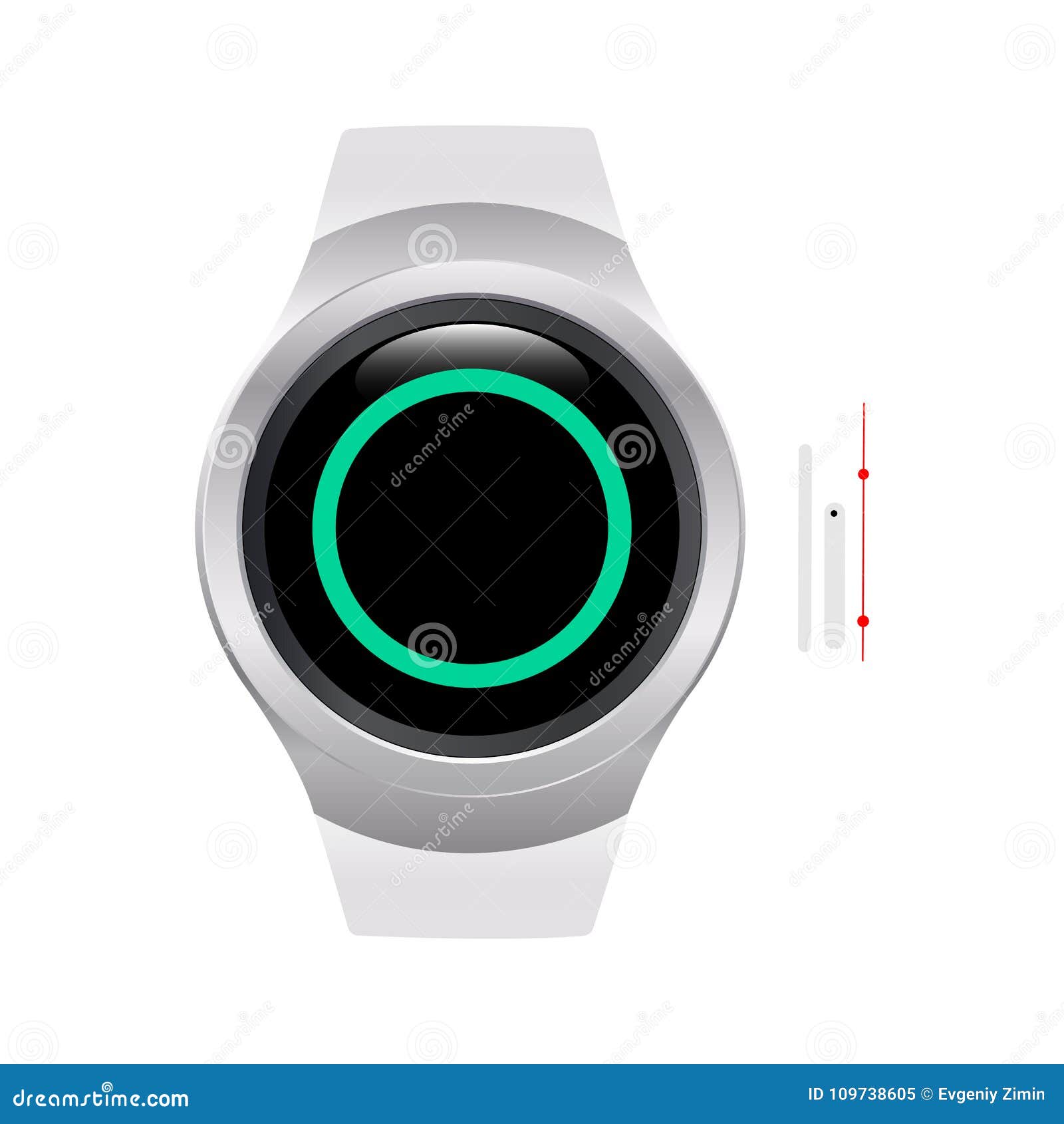 Smart Watch Face with Hour, Minute and Second Hands Stock Vector