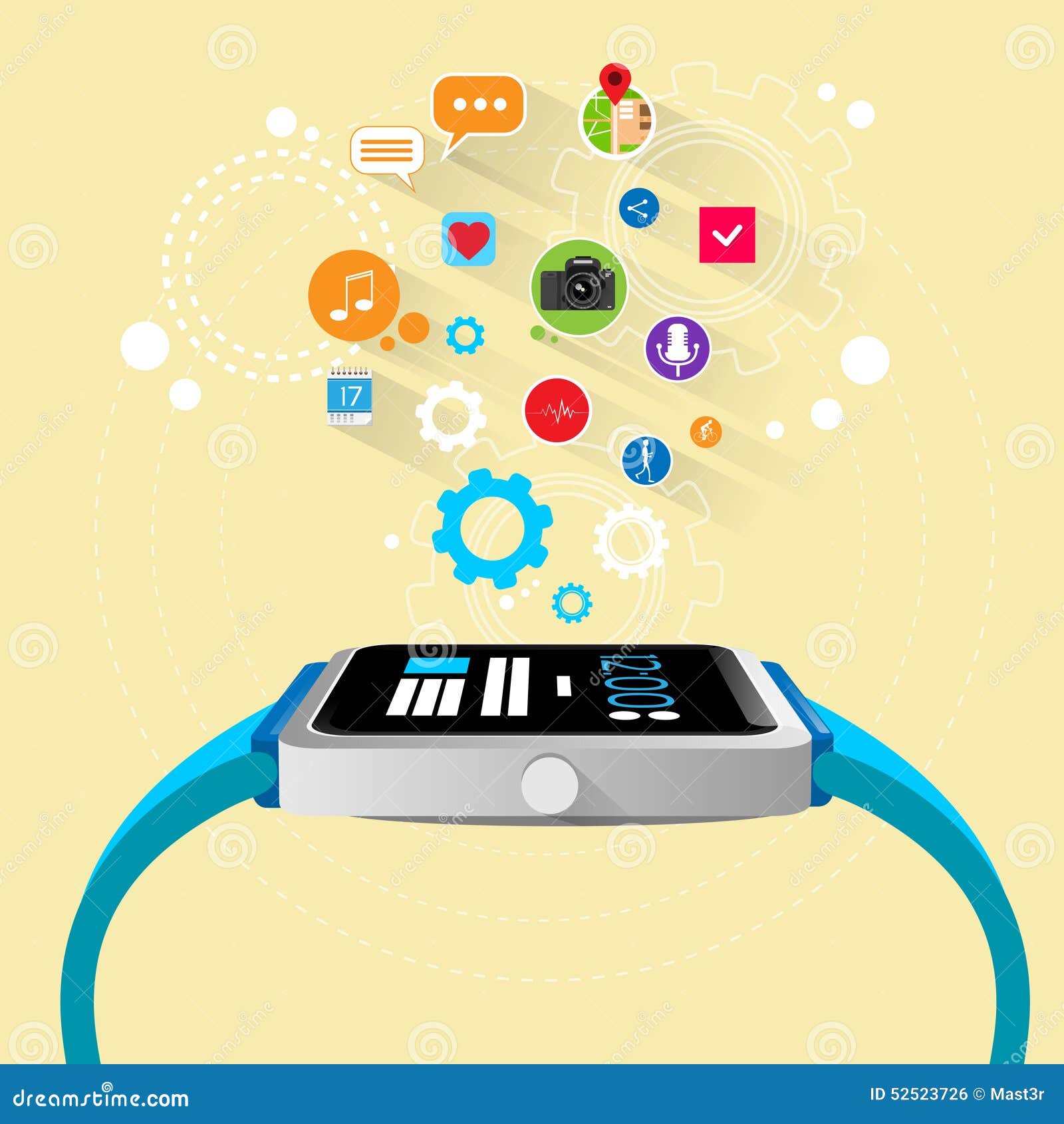 Smart Watch New Technology Electronic Device with Stock Vector