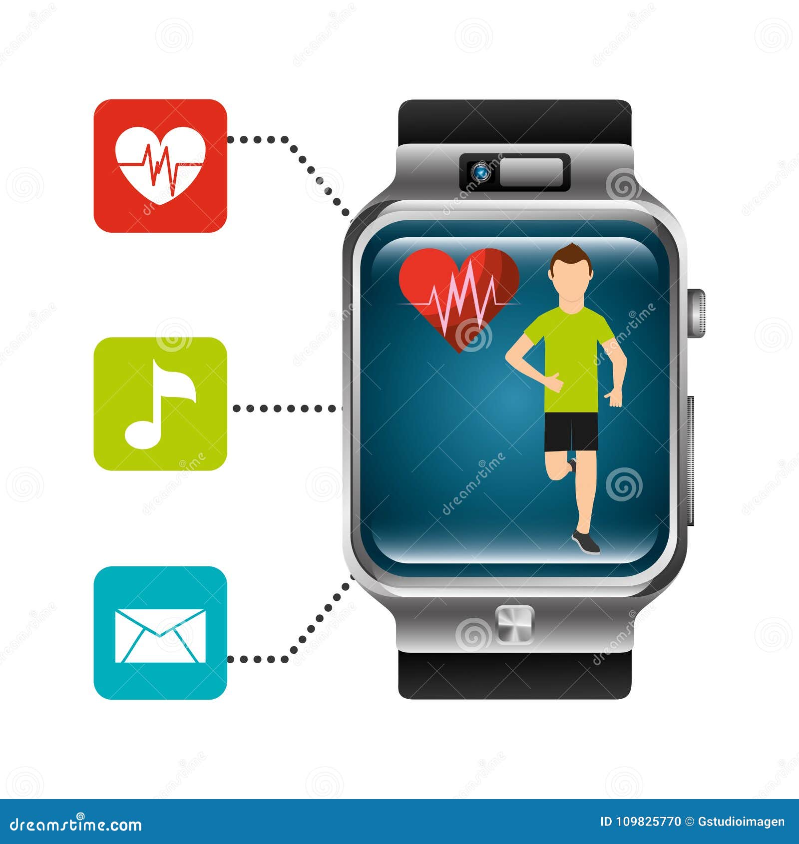 Smart Watch Runner Heart Rate Technology Healthy Stock Vector ... Circuit Diagram