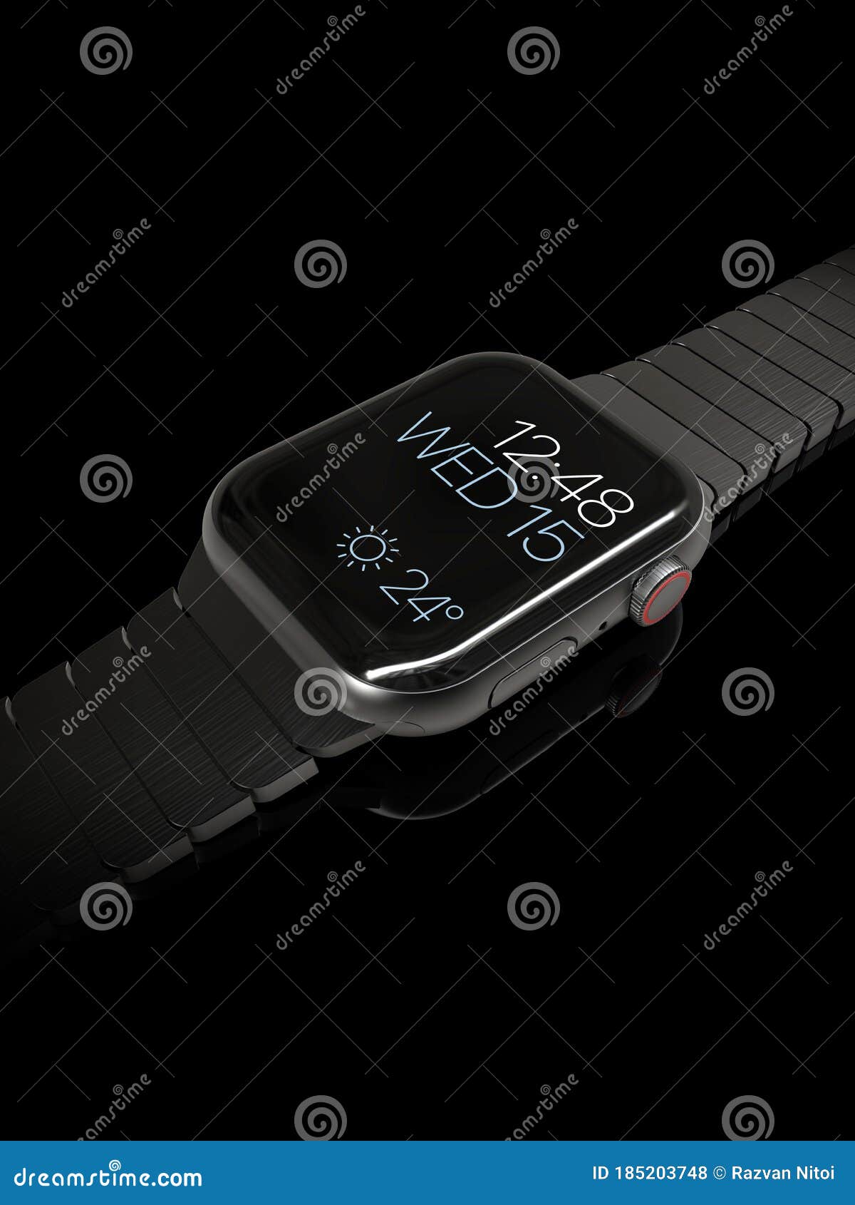 Smart Watch Similar To Apple Watch 4, Black Stock Illustration -  Illustration of design, digital: 185203748