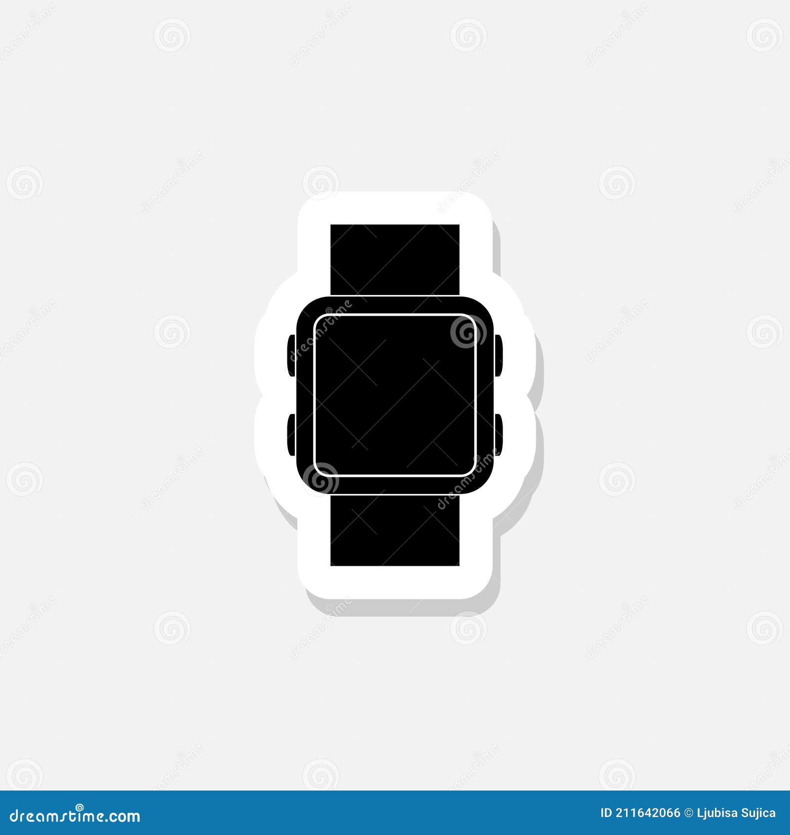 Smart Watch Sticker Icon Isolated on White Background Stock Vector -  Illustration of heart, flash: 211642066