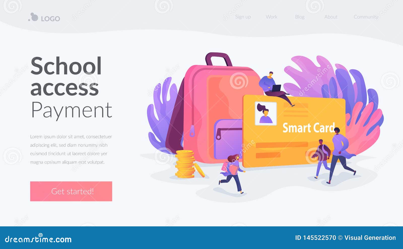 smartcards for schools landing page template.