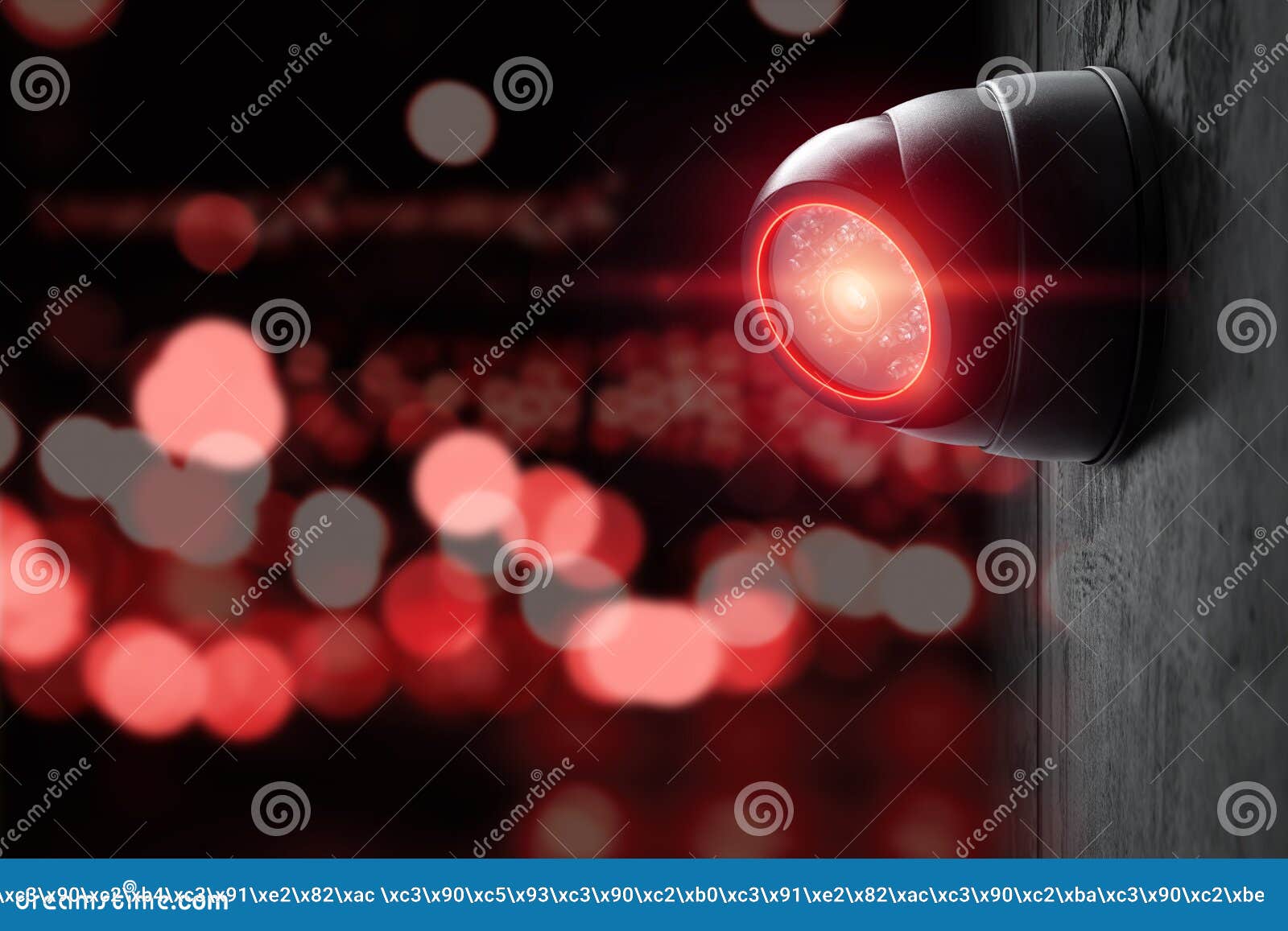 Smartctv Camera Aan De Muur Met Rode Lichten. ' S Werken Dag - En Nachtvideo - Opname in Het Donker. Bescherming Tegen Diev Stock Afbeelding - Image of digitaal, bescherm:
