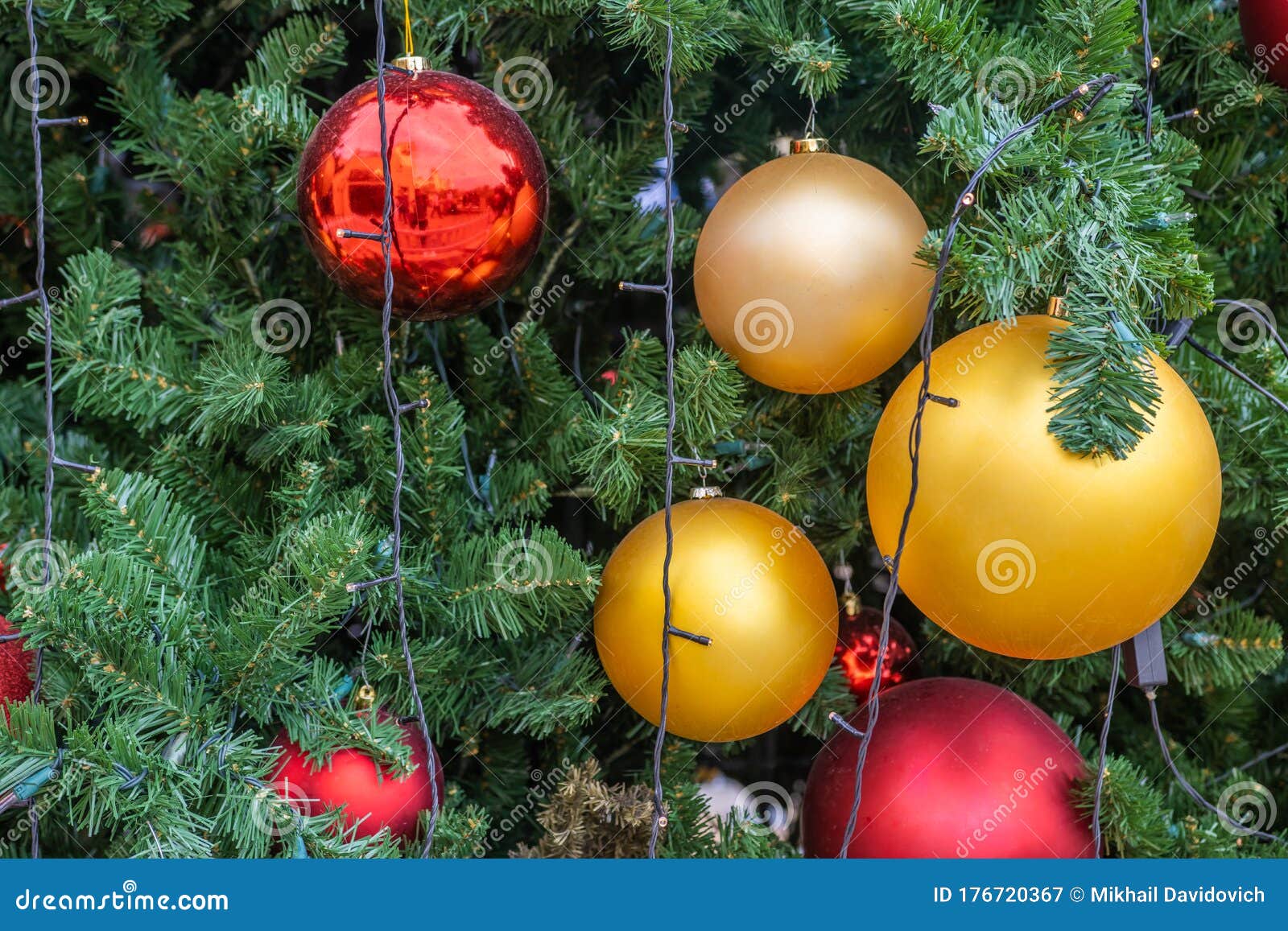Smartly Decorated Christmas Tree Branches in Daylight Stock Image Image of ornament