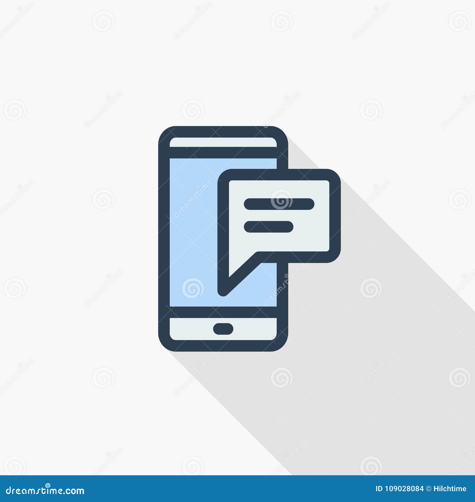 Smartphone, линия плоский значок мобильного телефона тонкая цвета Линейный  символ вектора Красочный длинный дизайн тени с болтовн Иллюстрация вектора  - иллюстрации насчитывающей экран, тень: 109028084