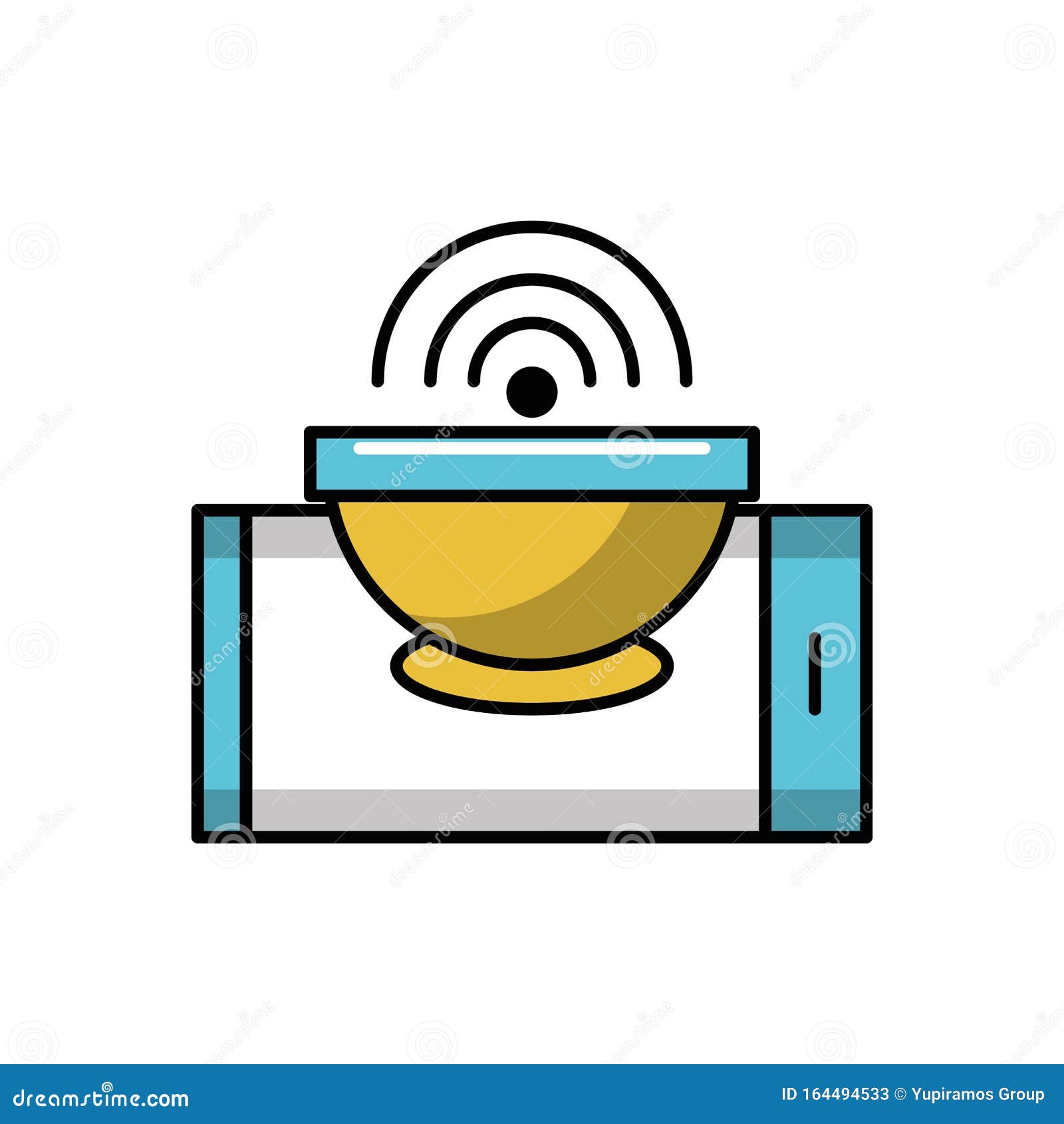 Download Smartphone And Antenna Icon Line Design Stock Vector ...